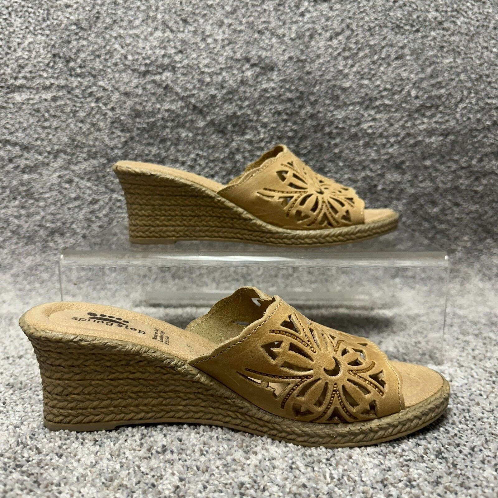 Other Spring Step Sandals Size 37 US 6.5-7 Leather Retro Laser Cut Size US 6.5 / IT 36.5 - 3 Thumbnail