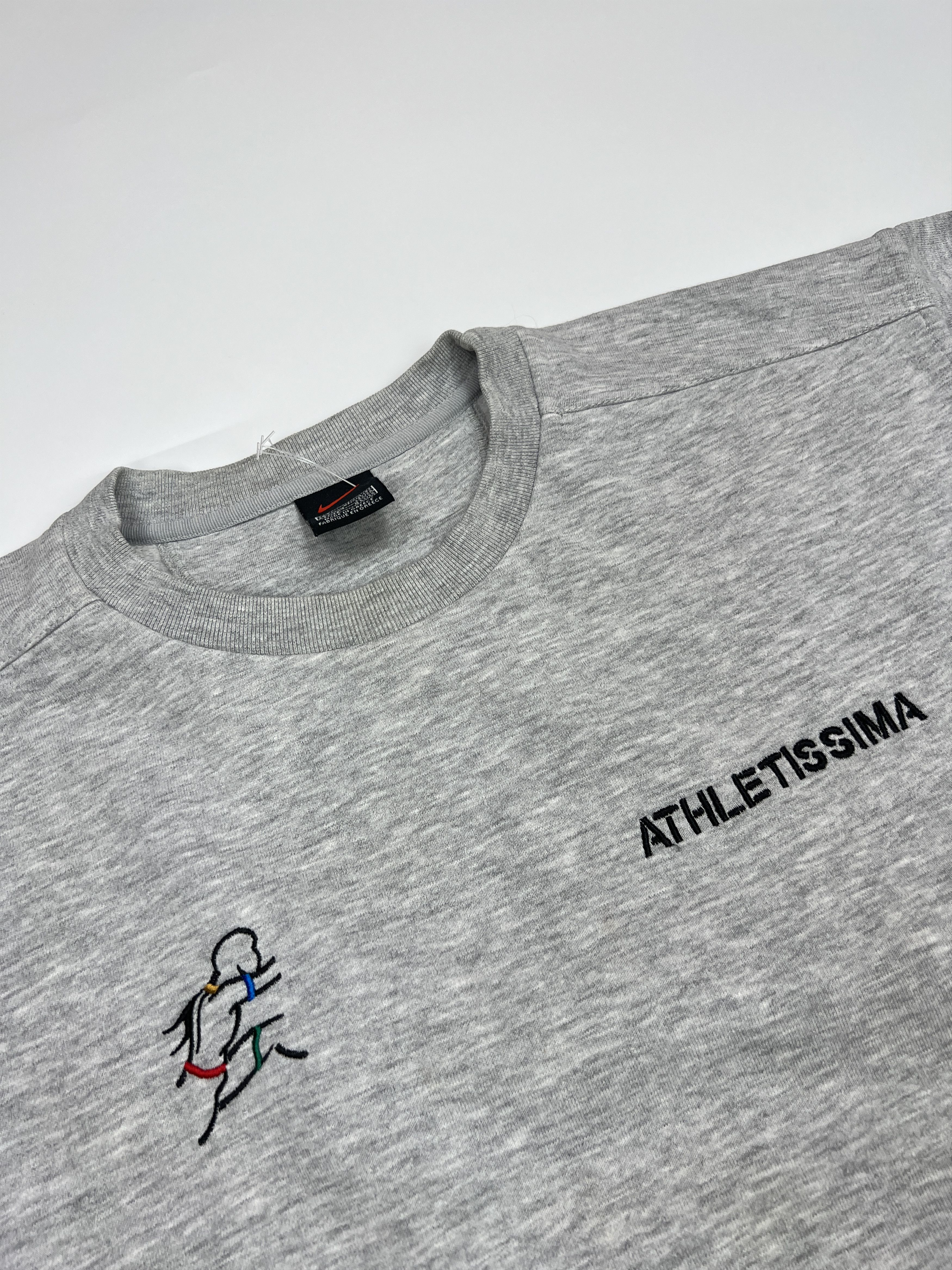 Nike Vintage Nike Swoosh Logo Gray Sweatshirt "Athletissma" Size US L / EU 52-54 / 3 - 4 Thumbnail