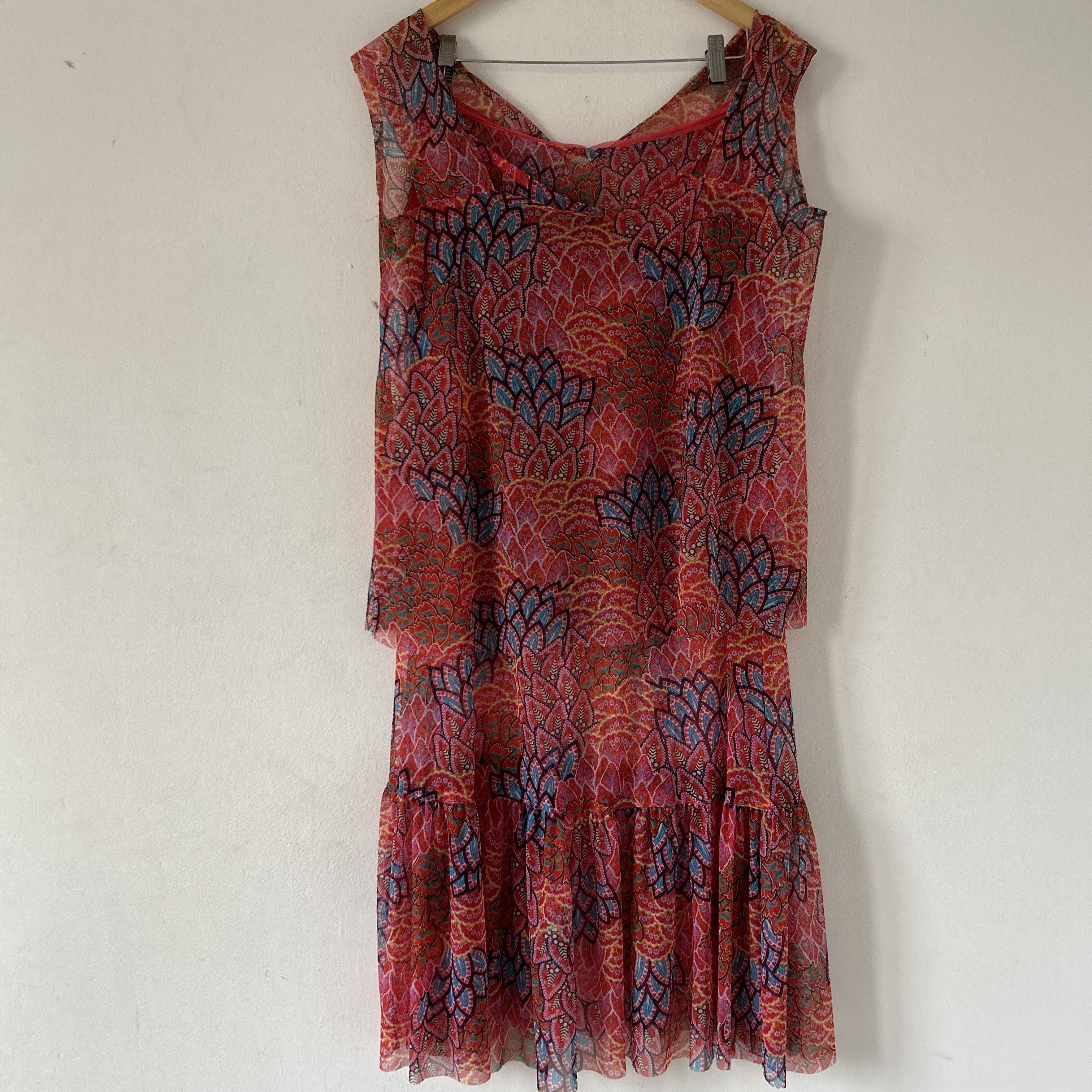 Vintage Vintage Mesh Print Dress Set Size XL / US 12-14 / IT 48-50 - 8 Thumbnail