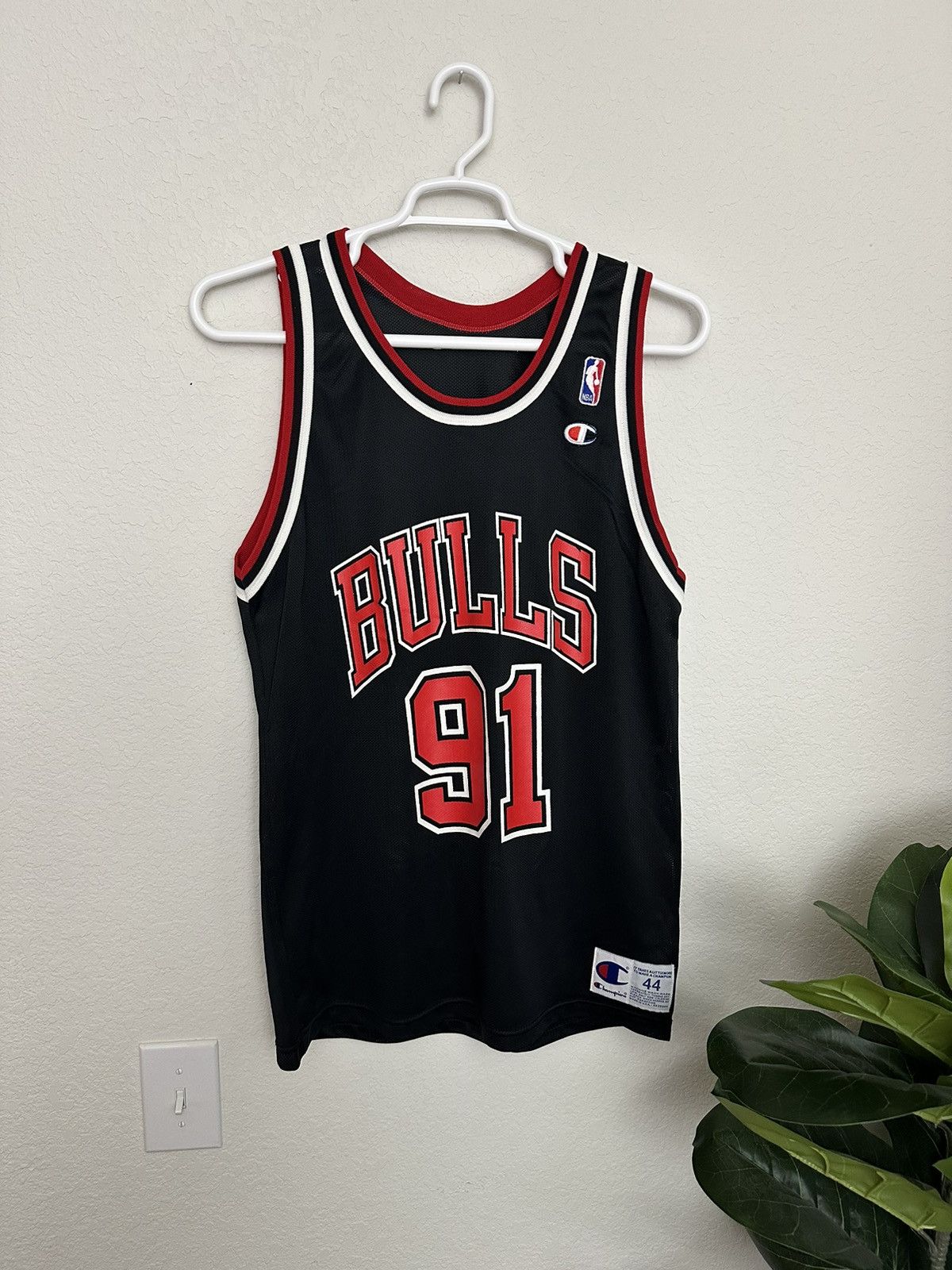 Champion × NBA × Vintage Vtg 90s Champion Jersey NBA Dennis Rodman #91 Chicago Bulls Size US L / EU 52-54 / 3 - 3 Thumbnail