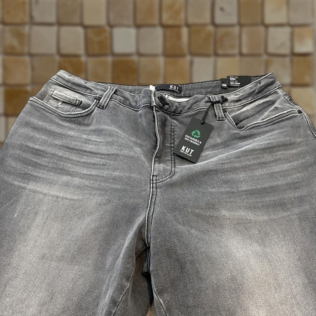 KUT from the Kloth Jeans Womens 20W Gray Donna Fab Ab High Rise Ankle Skinny