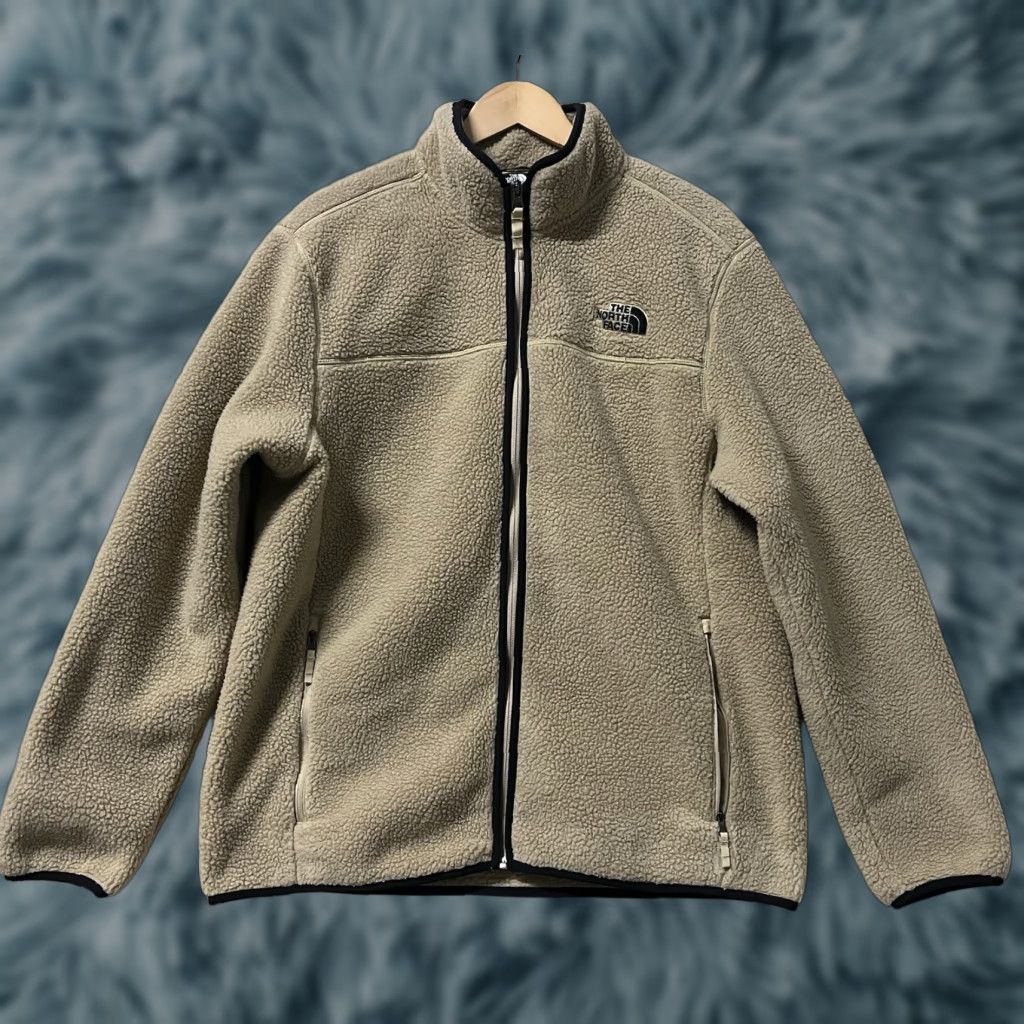 The North Face The North Face Jacket Men XL Beige Full Zip Sherpa Mid-Length Fleece Collared Logo Zip Size US XL / EU 56 / 4 - 1 Thumbnail