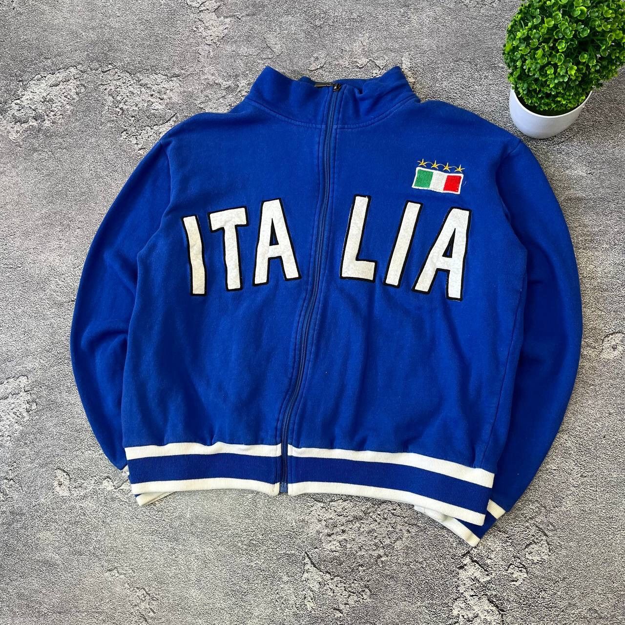 Other Y2K Rare 🇮🇹 Blue Italia Team big center logo Soccer Zip Size US S / EU 44-46 / 1 - 11 Thumbnail