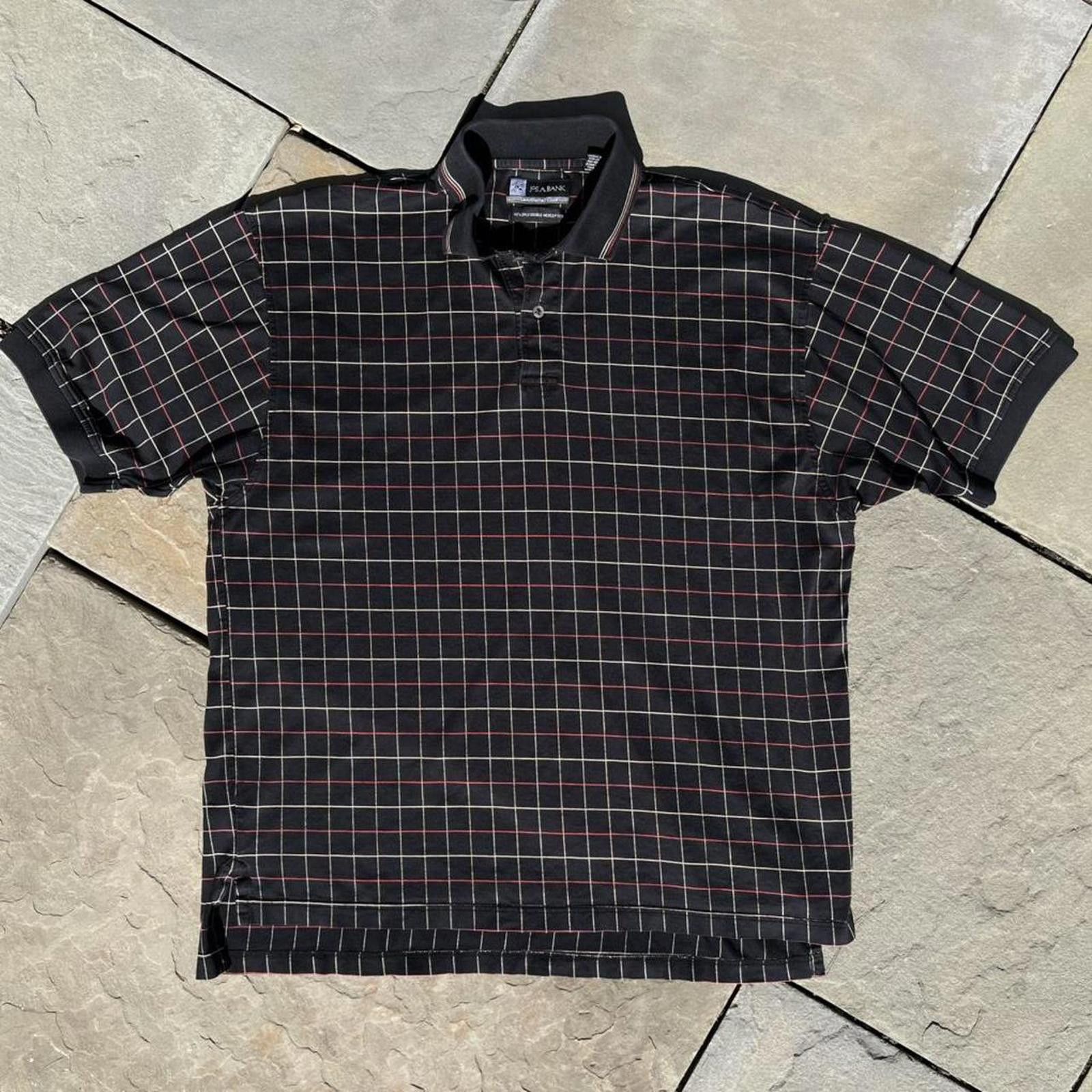 Jos. A. Bank Vintage 90s Black Plaid Pattern Polo Shirt Size US L / EU 52-54 / 3 - 1 Thumbnail