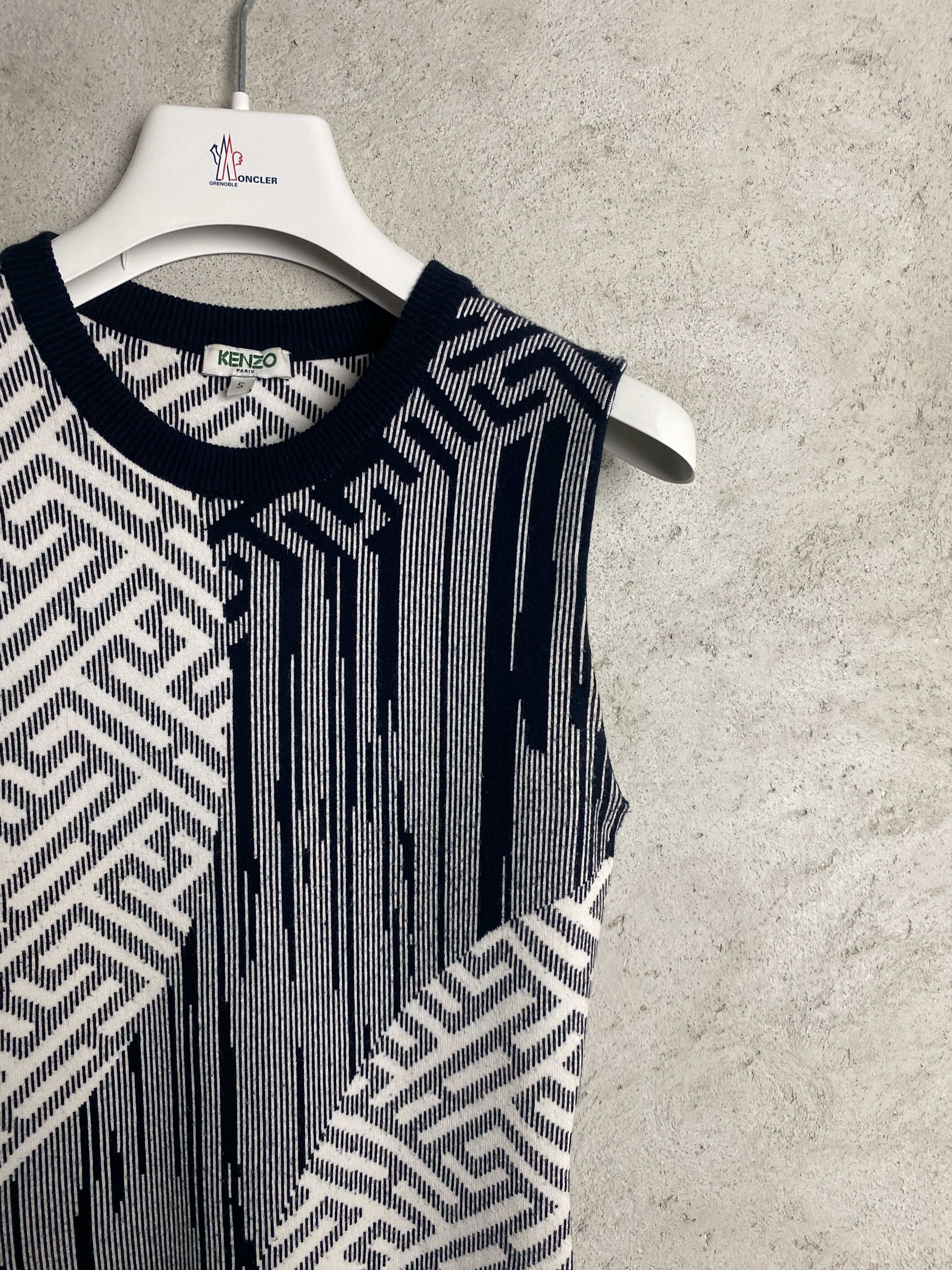 Kenzo Kenzo blue white midi dress striped Size S / US 4 / IT 40 - 2 Thumbnail