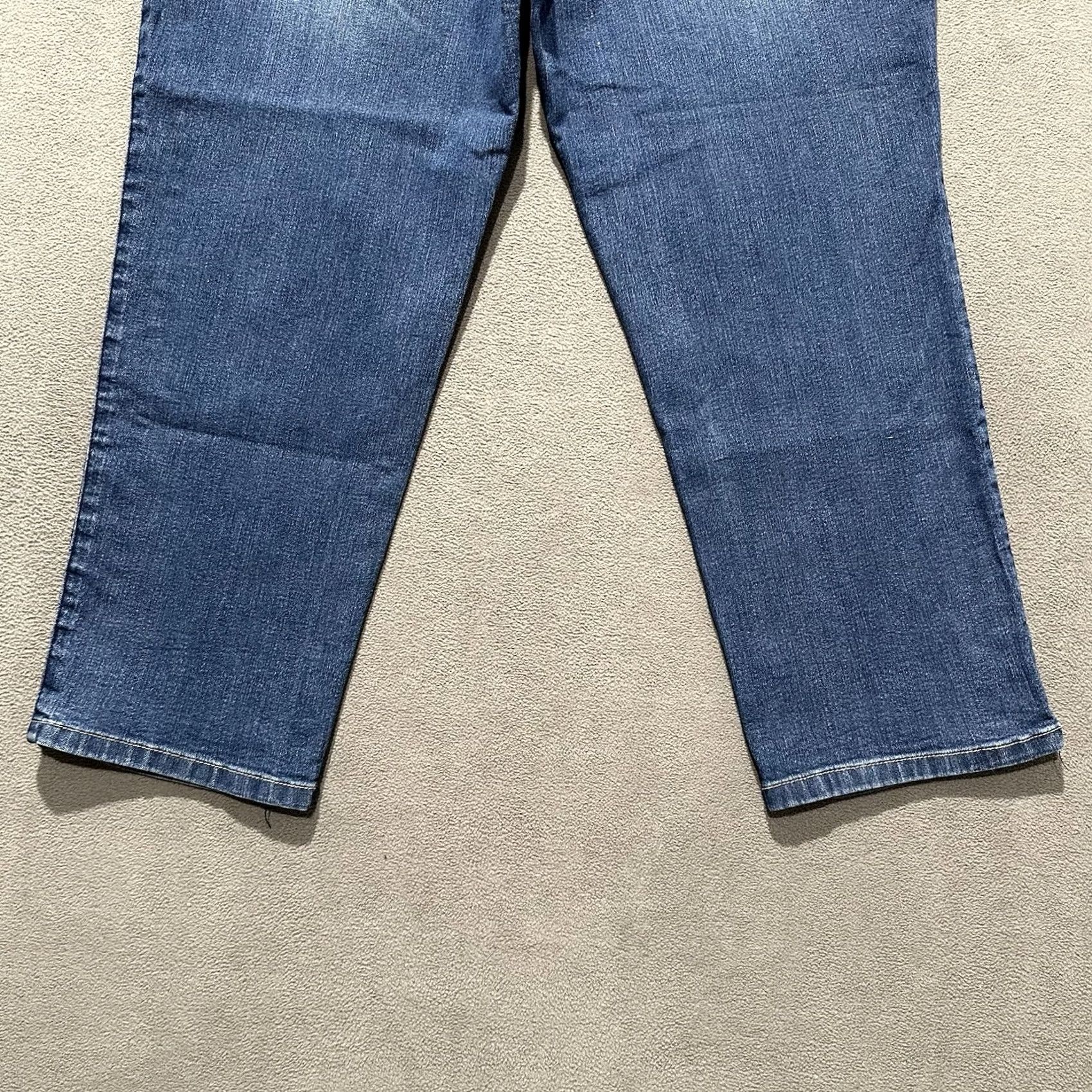 Denime Westport Jeans Womens 14 Blue Denim Striped Pattern Embroidered Relaxed GUC Size 36" / US 14 / IT 50 - 4 Thumbnail