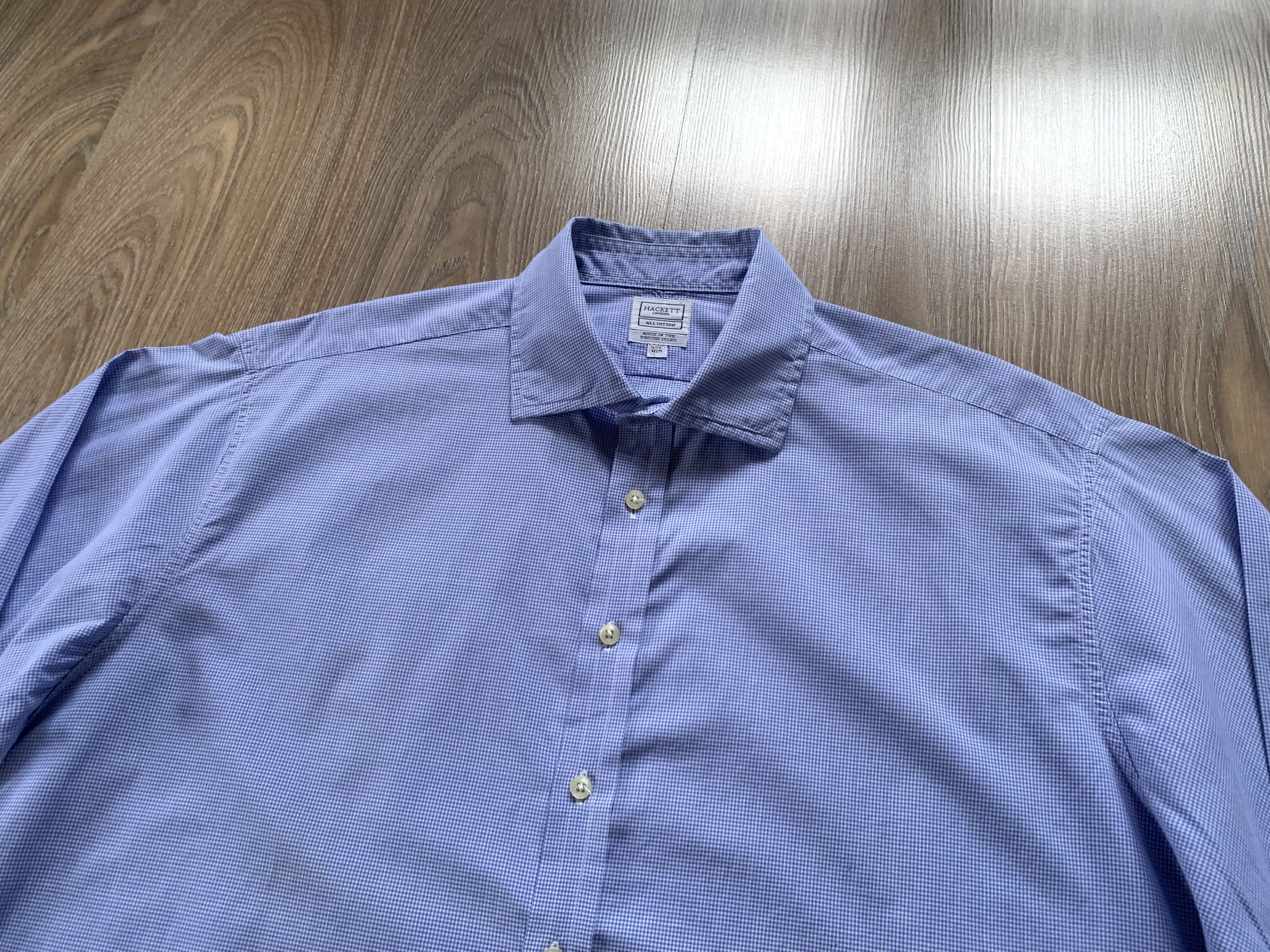 Hackett Hackett London Classic Blue Gingham Pattern Shirt Size US L / EU 52-54 / 3 - 4 Thumbnail