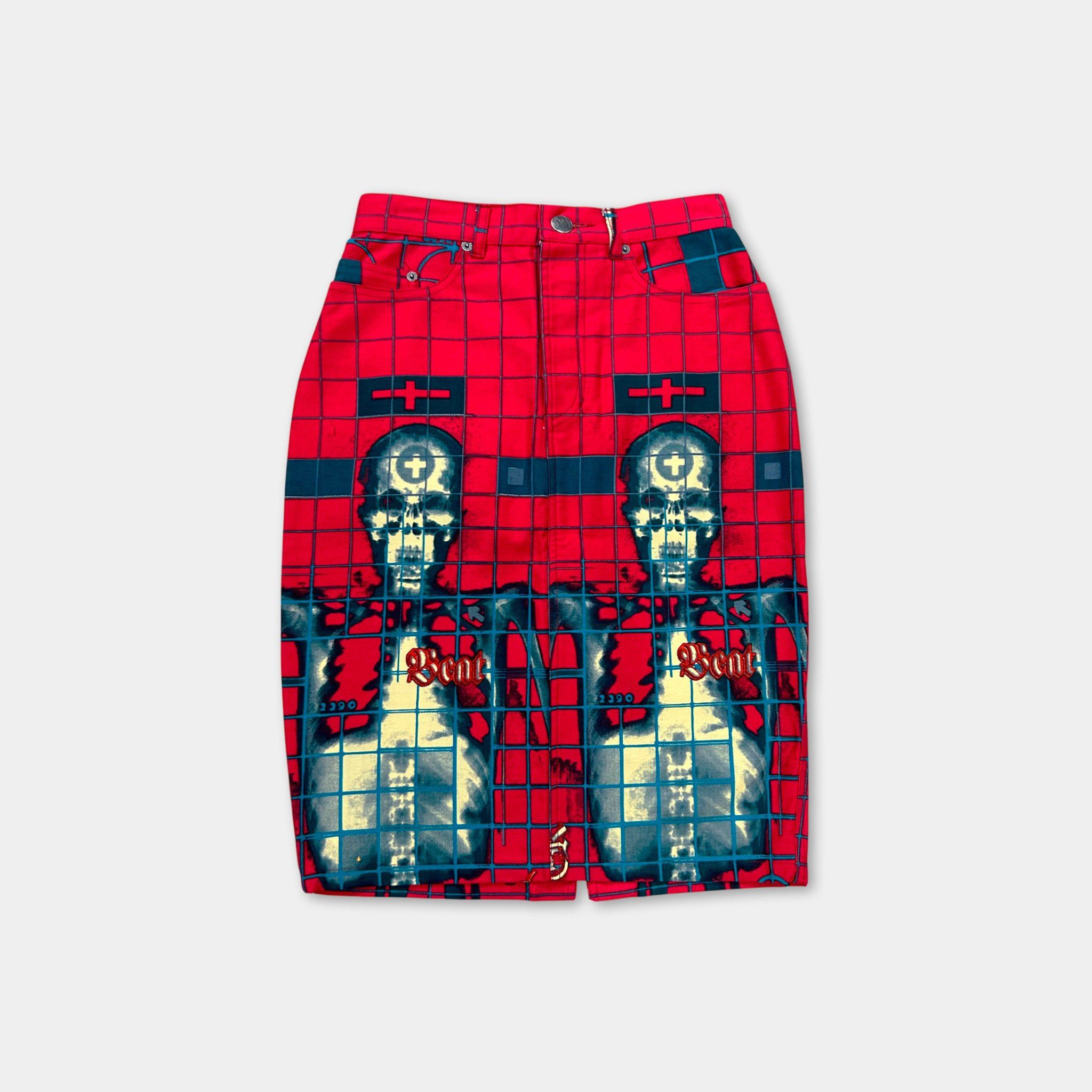 Jean Paul Gaultier Jean Paul Gaultier 1996 "Cyberbaba" X-Ray Skeleton Skirt Size 26" / US 2 / IT 38 - 1 Thumbnail
