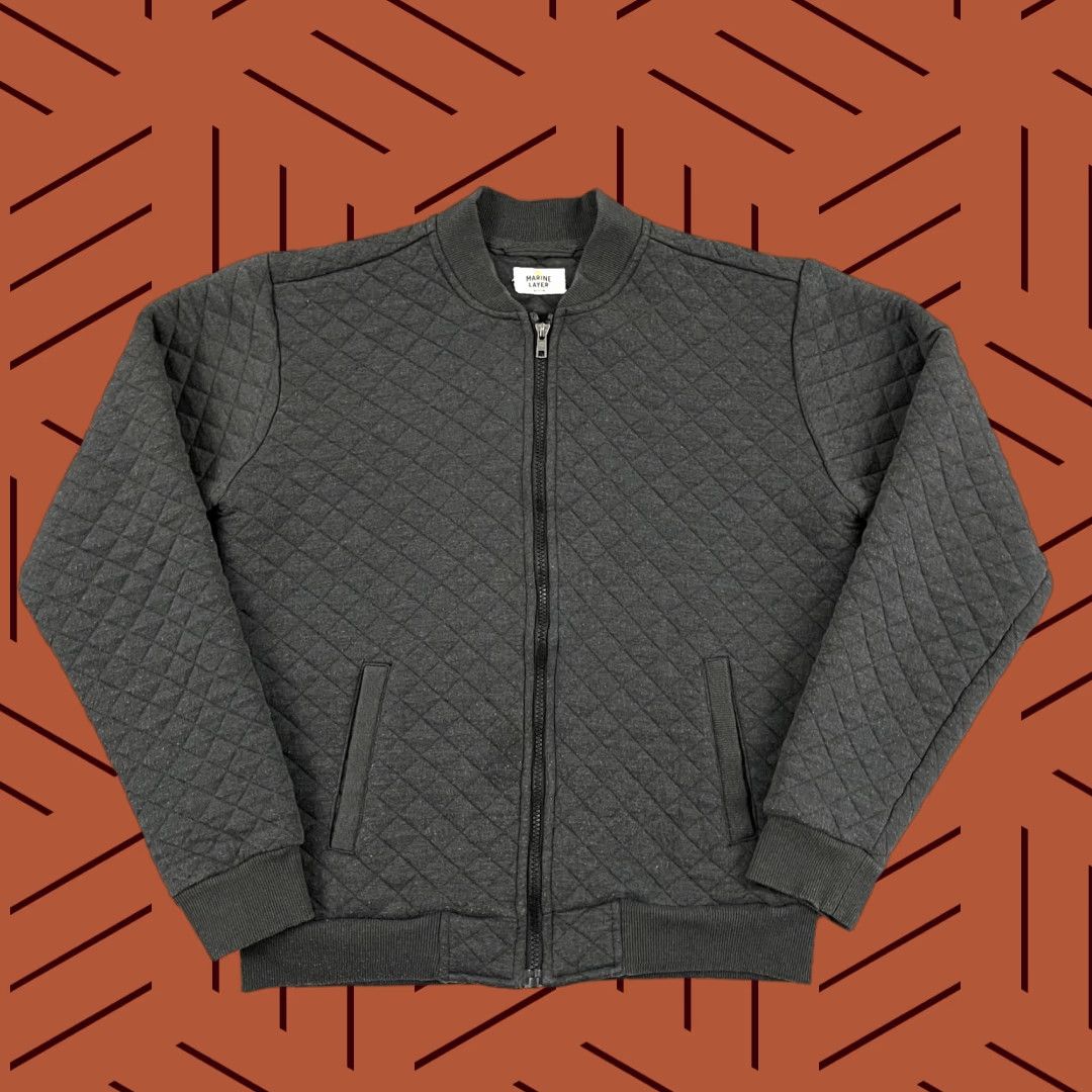 Marine Layer MARINE LAYER Jacket Mens Medium Gray Quilted Bomber Full Zip Outdoor Preppy Size US M / EU 48-50 / 2 - 1 Thumbnail