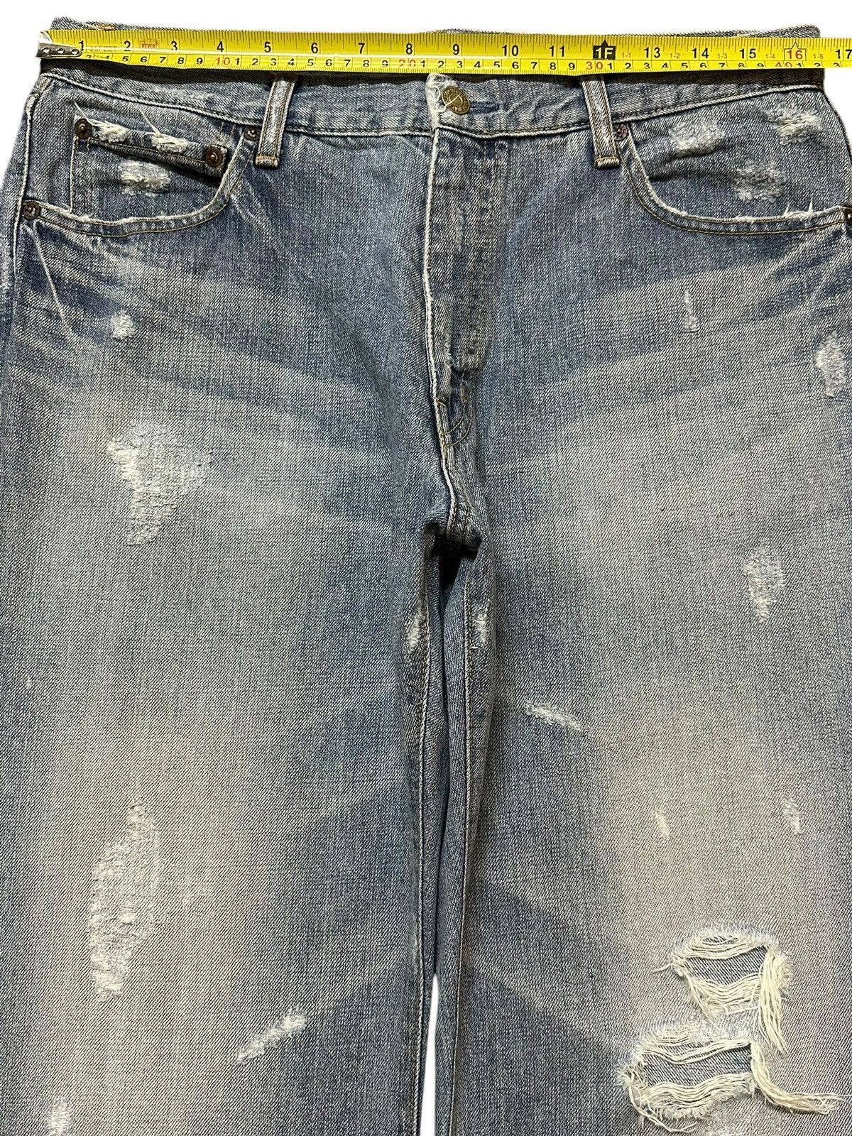 Junya Watanabe Vintage Japanese Brand Blue Faded Wash Distress Loose Jeans Size US 32 / EU 48 - 11 Thumbnail
