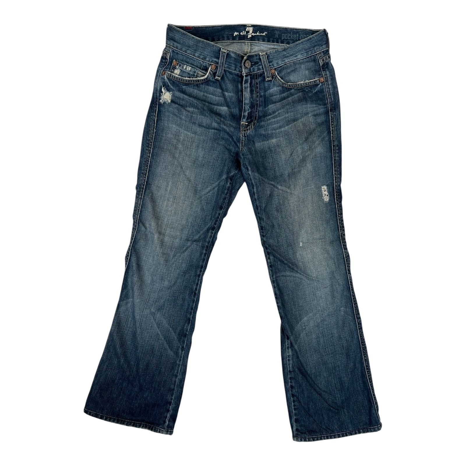 7 For All Mankind 7 For All Mankind Jeans Womens 28 Flare A Pocket Low Rise Da Size 28" / US 6 / IT 42 - 1 Thumbnail