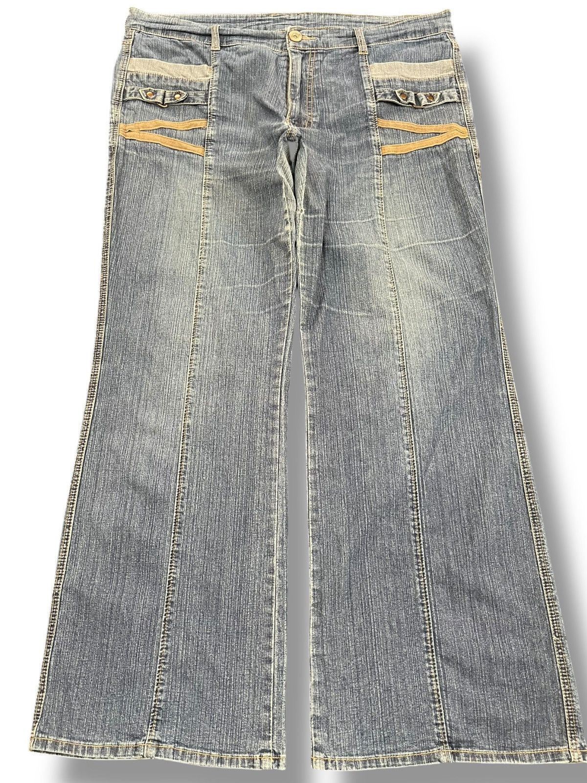 Le Grande Bleu (L.G.B.) × Seditionaries Vintage Advantage Double Belt Avant Garde Denim Size US 37 - 1 Thumbnail