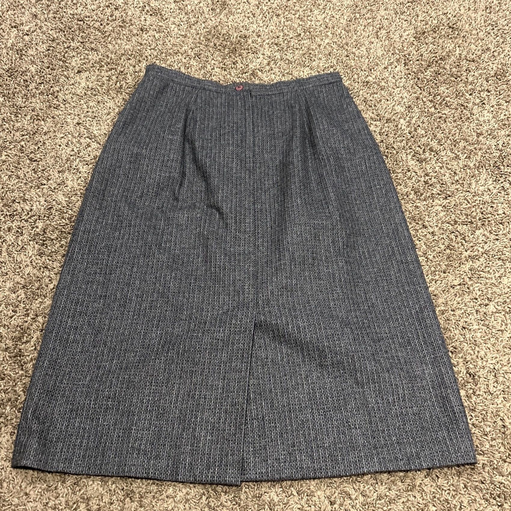 Vintage SCOTT Womens 14 Wool Blend Skirt Gray A28 Size 36" / US 14 / IT 50 - 3 Thumbnail