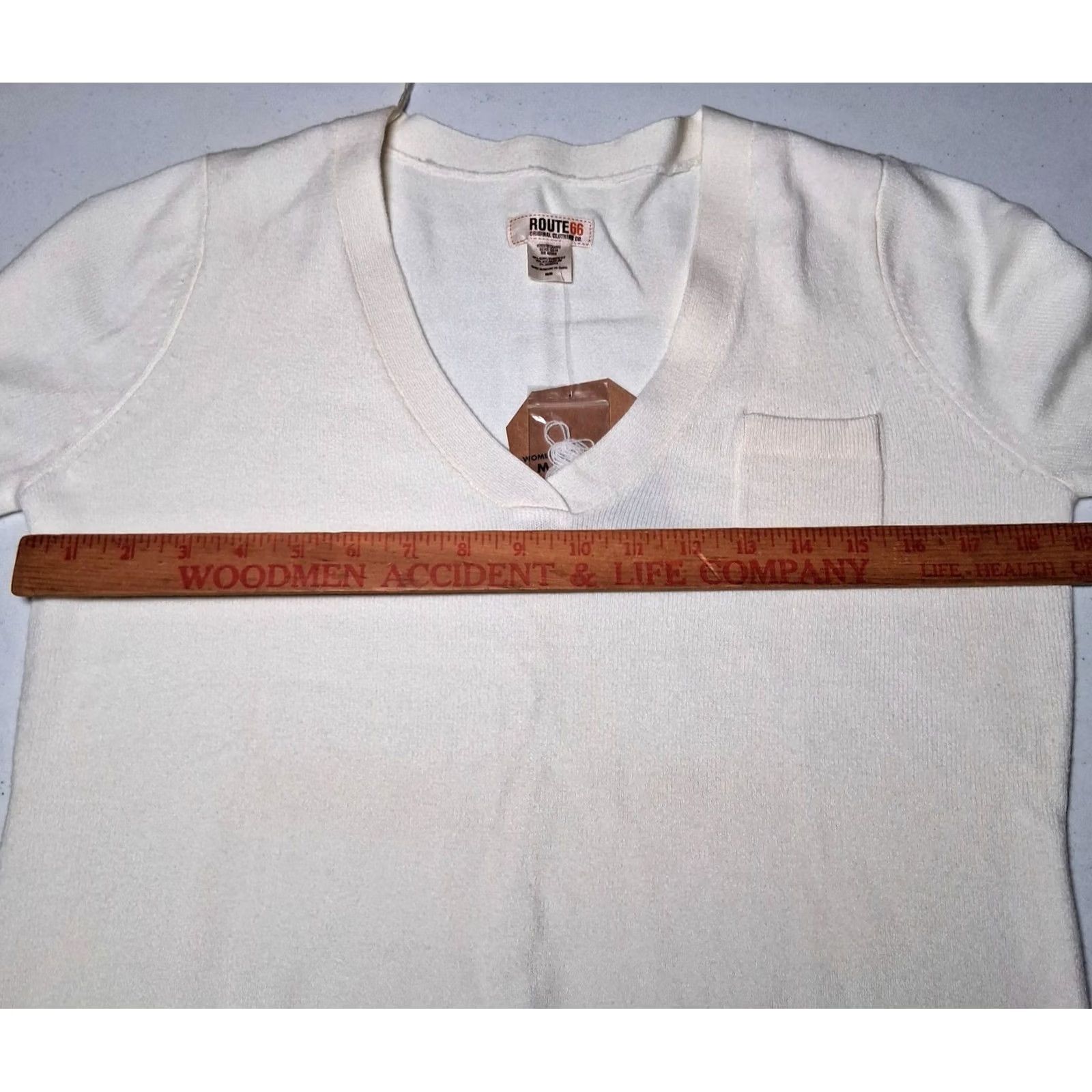 Route 66 Route 66 Sweater Women M Cream V Neck Y2K Retro Cozy Knit Pullover Size M / US 6-8 / IT 42-44 - 4 Thumbnail
