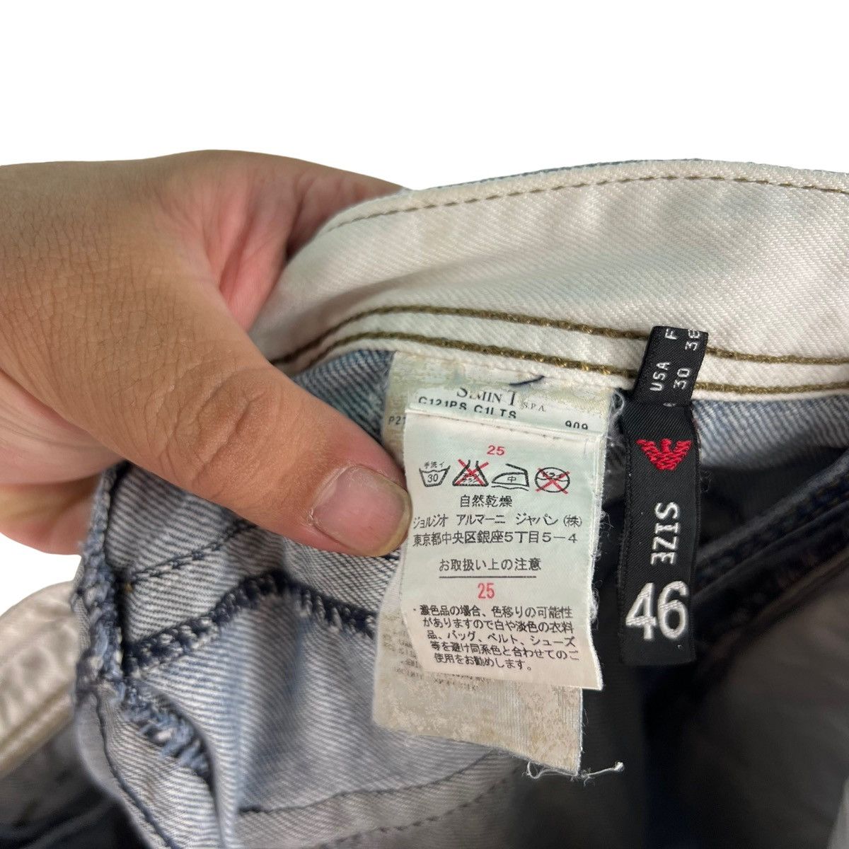 Emporio Armani 🔥VTG BIKER DENIM JEANS EMPORIO ARMANI JOSH COLLECTION Size US 38 / EU 54 - 12 Thumbnail