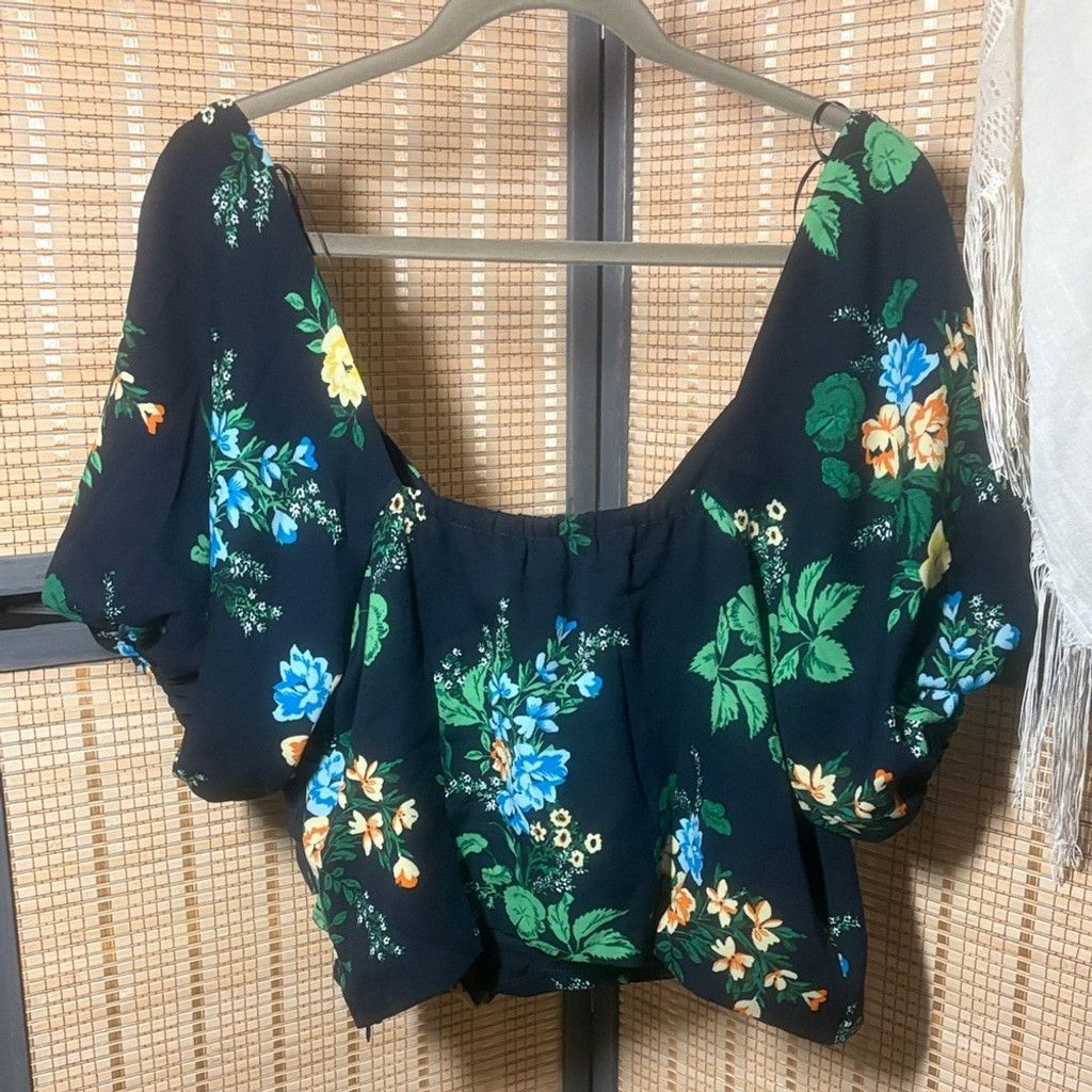 Other Sugarlips Black Cropped Floral Women's Top Size XL / US 12-14 / IT 48-50 - 3 Thumbnail