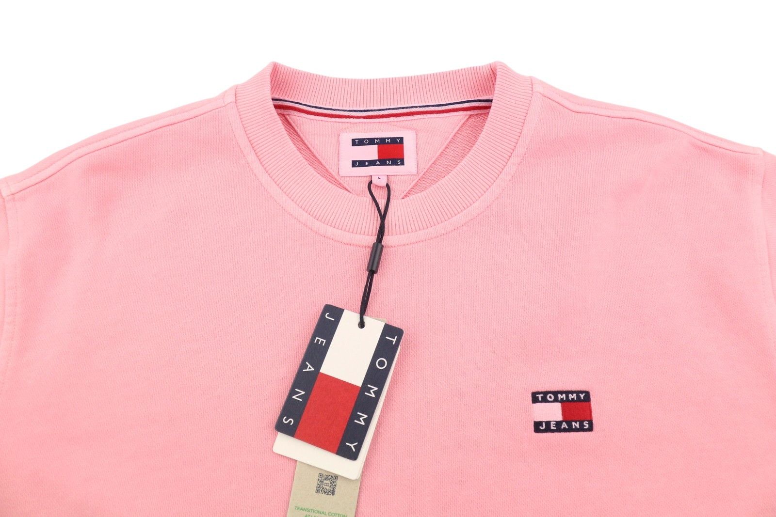 Tommy Hilfiger L Pink Crew Logo Sweatshirt 87393 Size US L / EU 52-54 / 3 - 4 Thumbnail