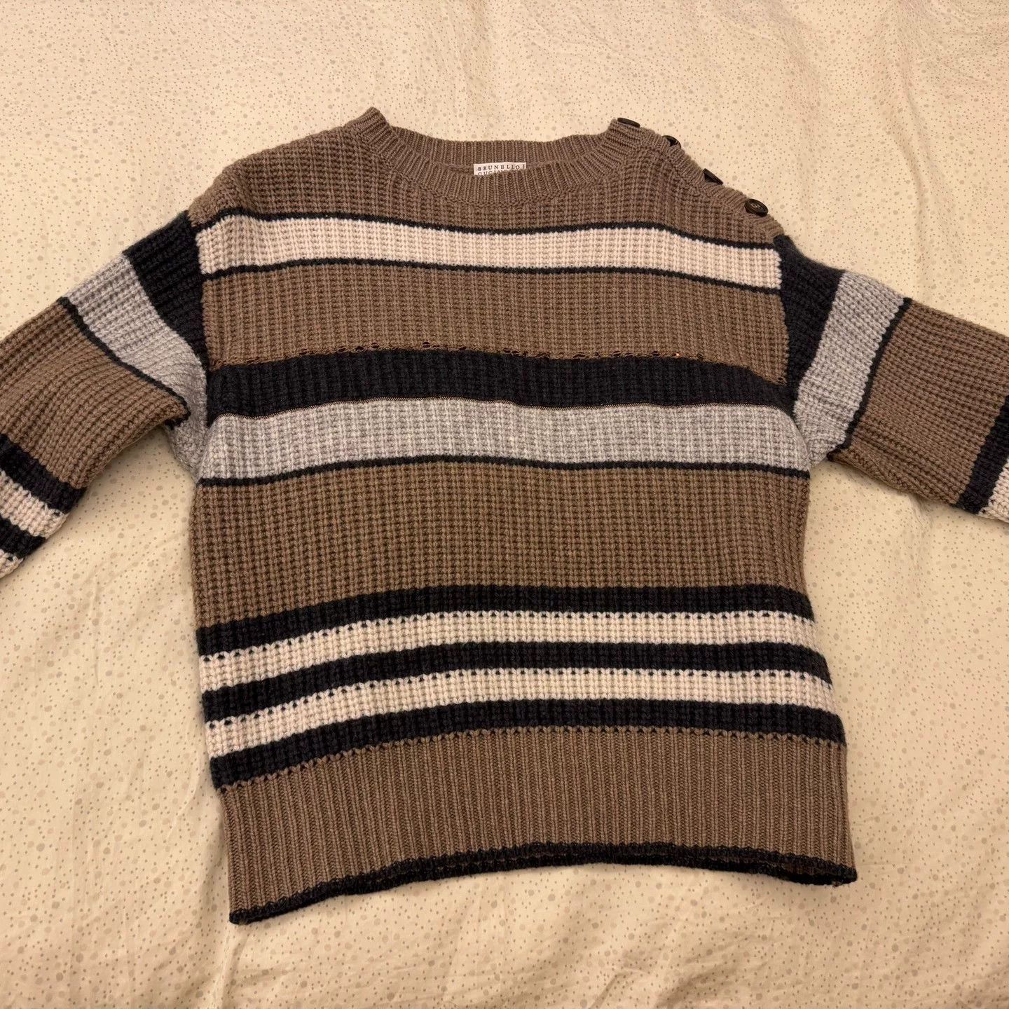 Brunello Cucinelli Brunello Cucinelli Striped Cashmere Sweater Size US XS / EU 42 / 0 - 1 Thumbnail