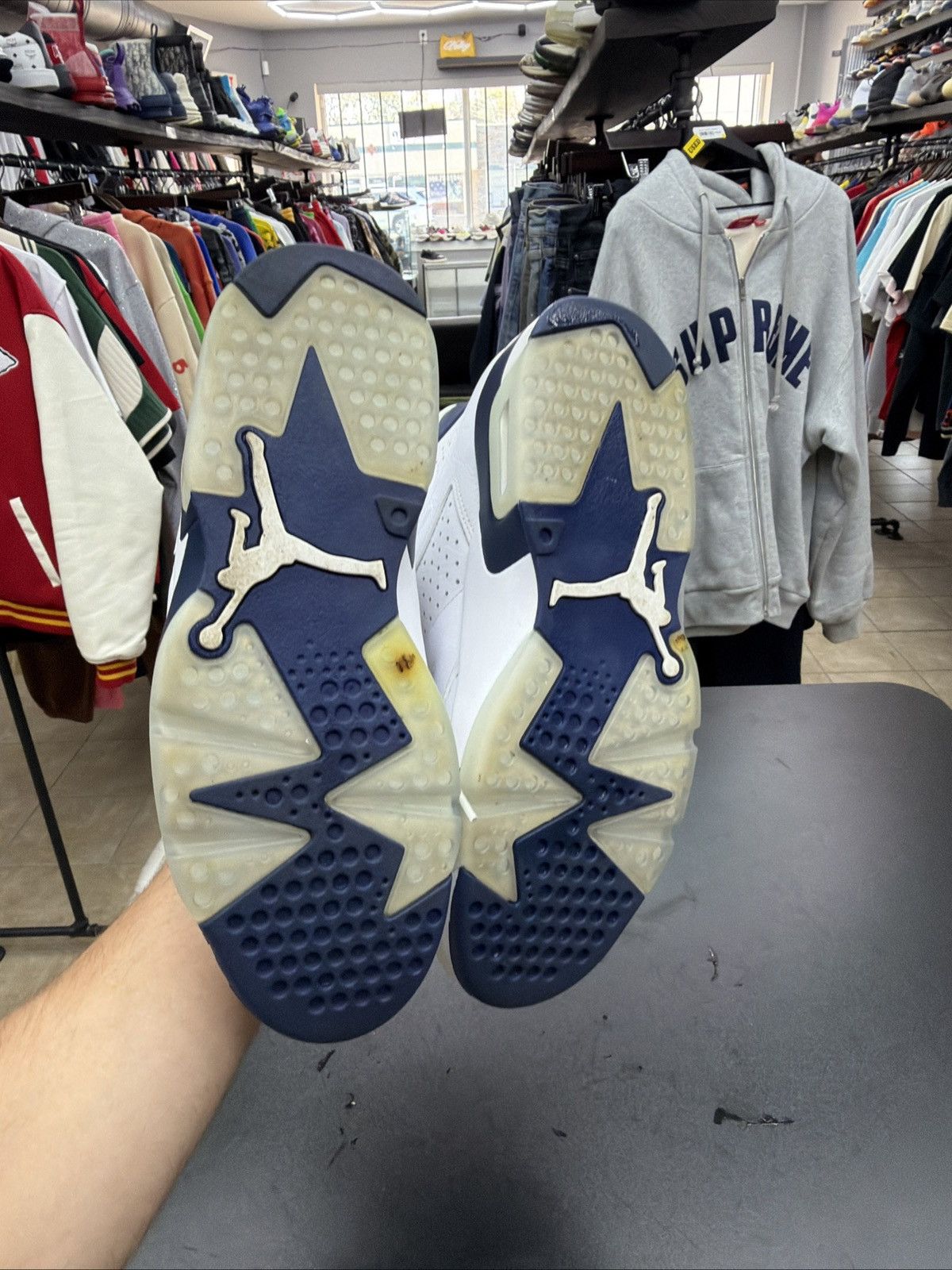 Jordan Brand Air Jordan 6 Retro White/Midnight Navy Men's Size 10 Size US 10 / EU 43 - 14 Thumbnail
