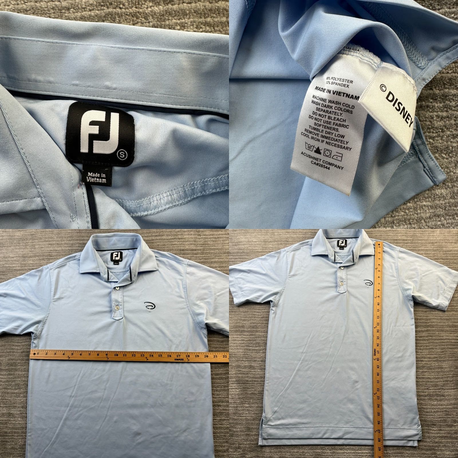 Footjoy FootJoy Polo Shirt Mens Small Blue Golf Performance Disney Size US S / EU 44-46 / 1 - 8 Thumbnail