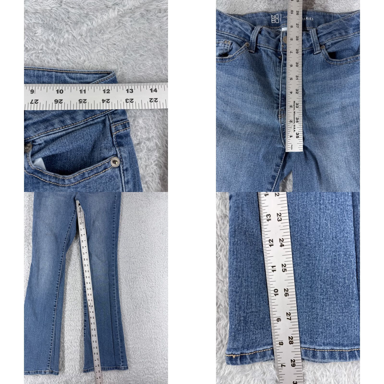 Vintage No Boundaries Jeans Womens 24 Blue Denim Bootcut Light Wash Stretch 5-Pocket 24x29 Cotton Size 32" / US 10 / IT 46 - 8 Thumbnail