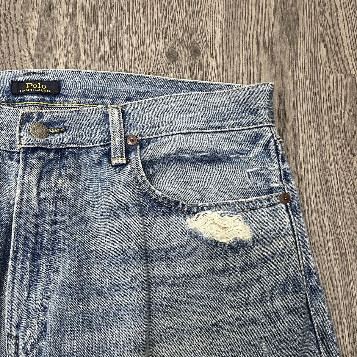 Polo Ralph Lauren Polo Ralph Lauren Distressed Denim Blue Sky ifsix Lgb Style Size US 36 / EU 52 - 6 Thumbnail