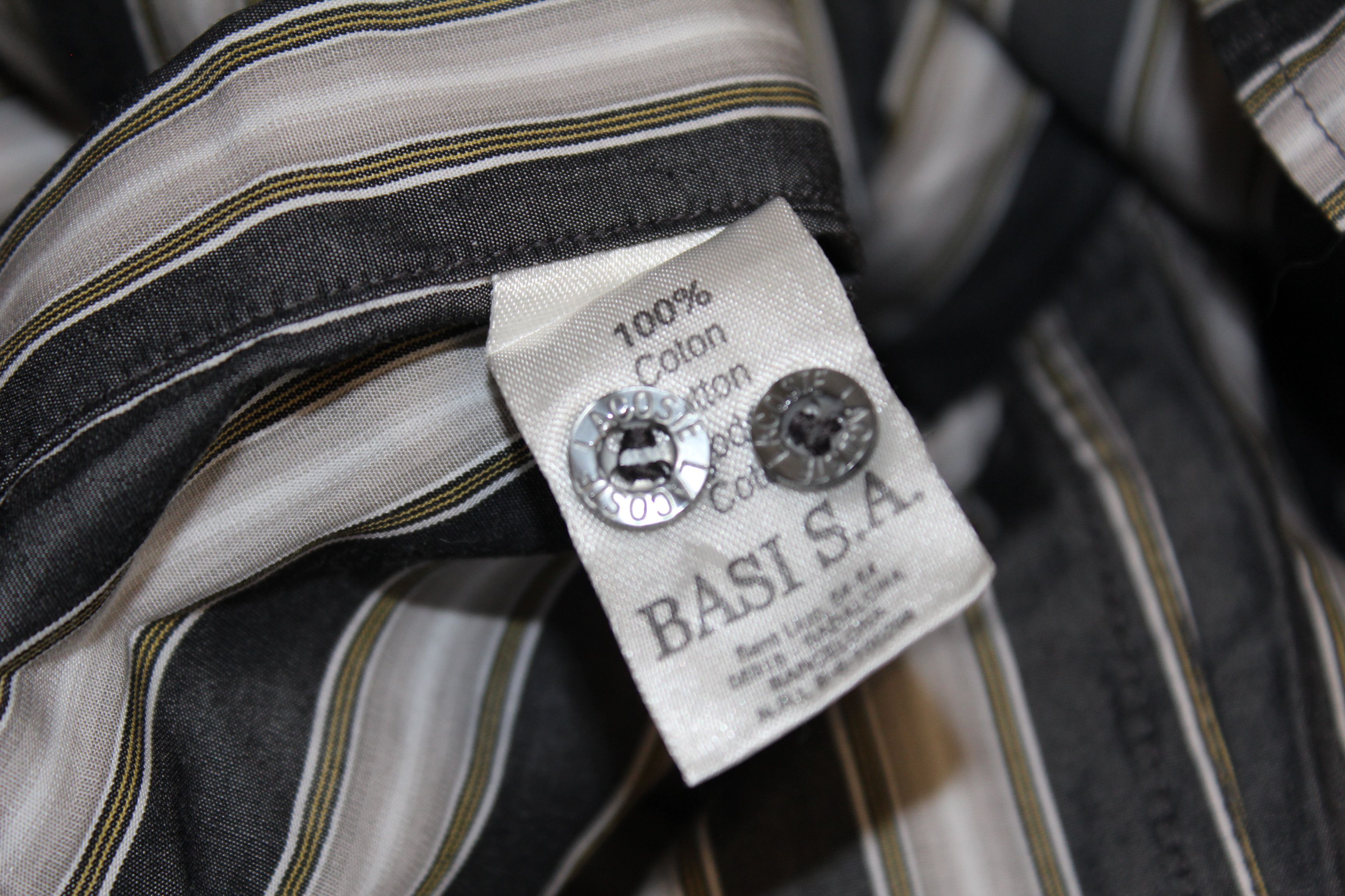 Lacoste Mens LACOSTE Long Sleeve Grey Striped Shirt Top Size M Size US XL / EU 56 / 4 - 9 Thumbnail