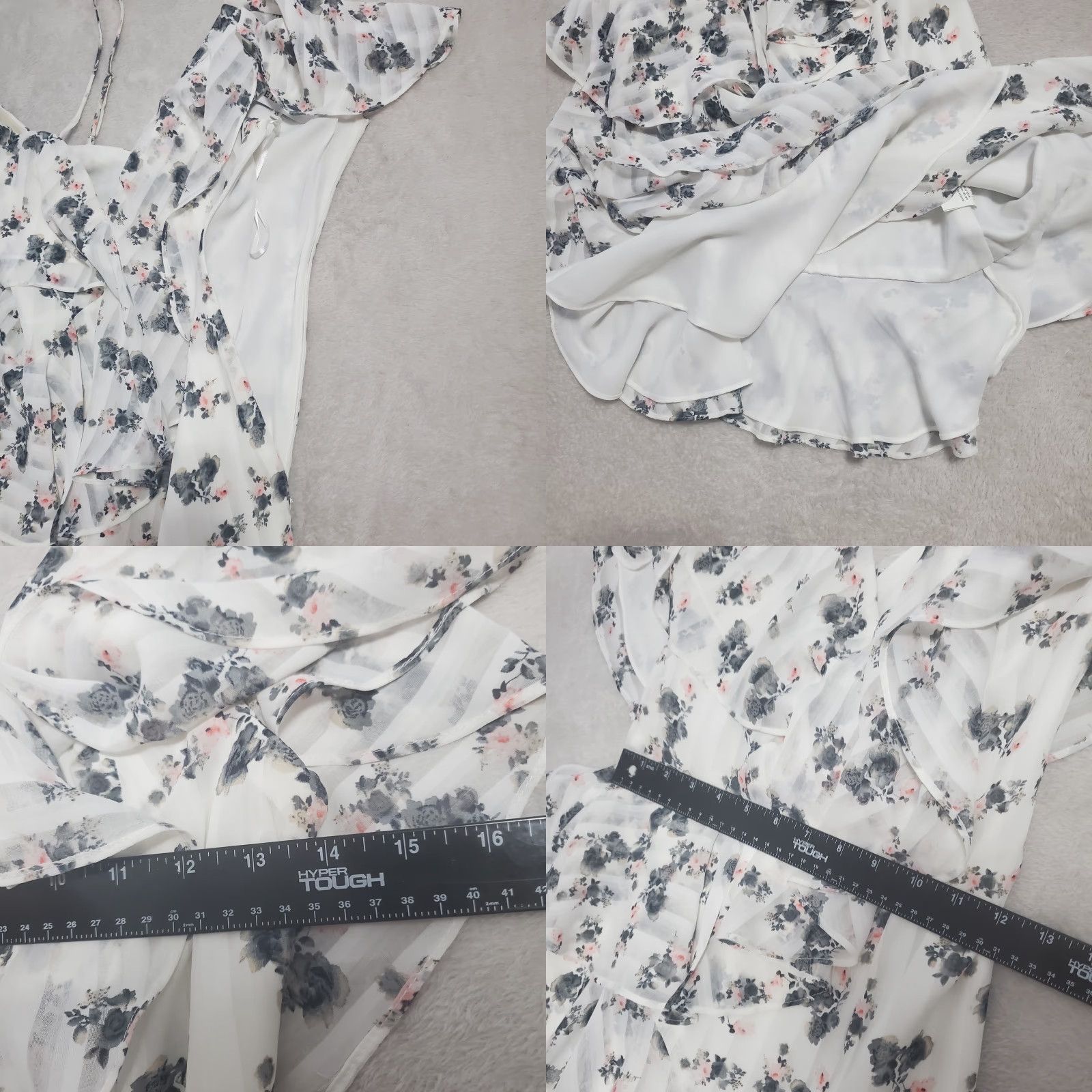 ELLIATT VINTAGE Elliatt Dress Women XS Ivory Bloom Floral Print Asymmetrical Layered Ruffle Mini Size XS / US 0-2 / IT 36-38 - 9 Thumbnail