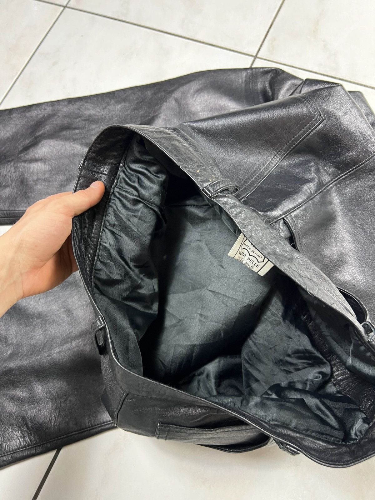 Genuine Leather Vintage genuine leather black opium casual pants trousers Size US 36 / EU 52 - 20 Thumbnail