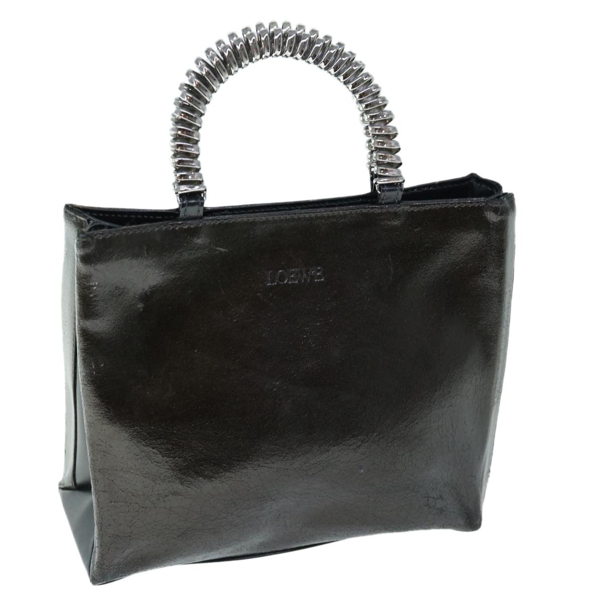 image of Loewe Twisted Hand Bag Leather Brown Auth Bs10355, Women's