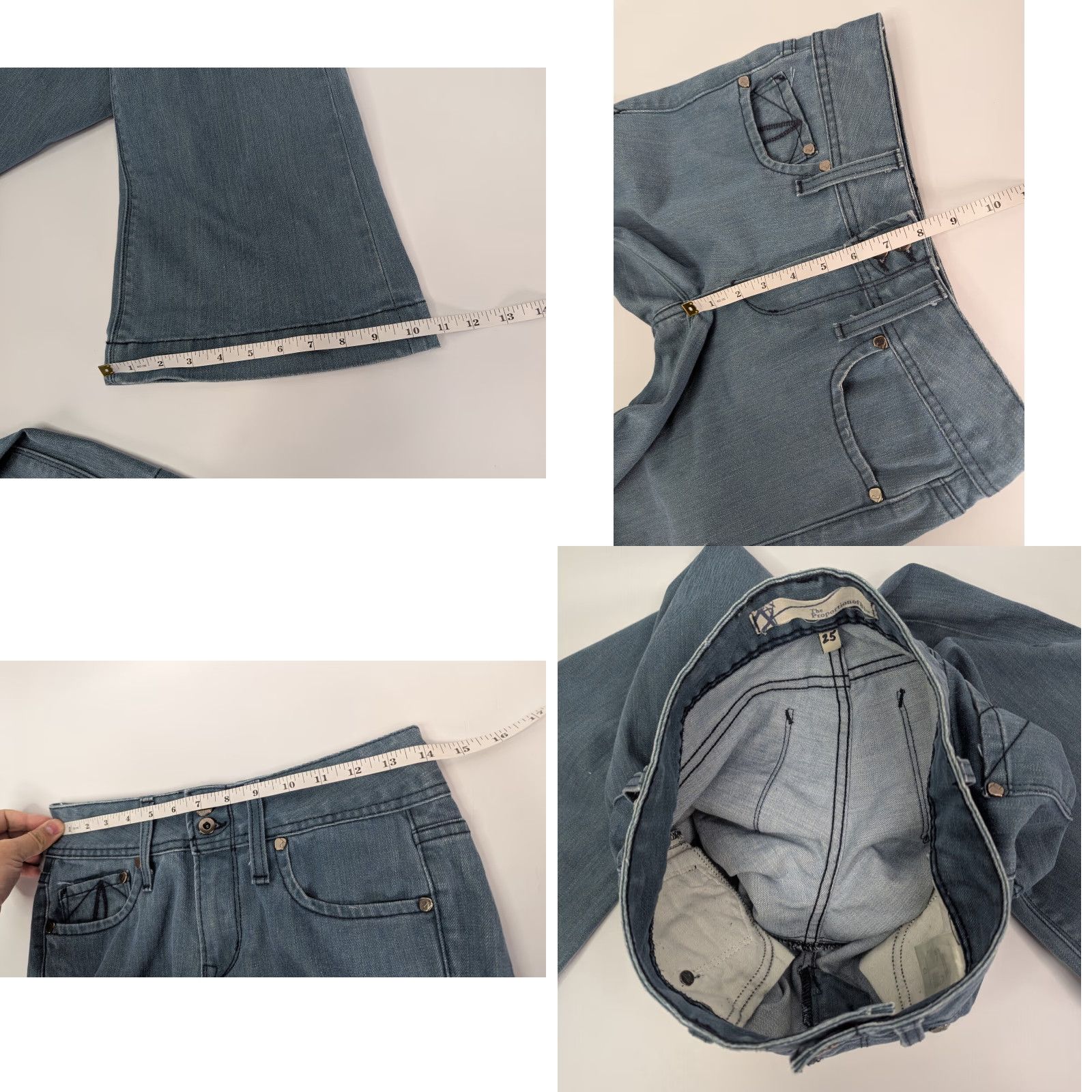 Vintage VINTAGE Proportion Of Blu Jeans Adult Women 25 Blue Flared Cotton Blend Denim Size 42" / US 20 - 8 Thumbnail