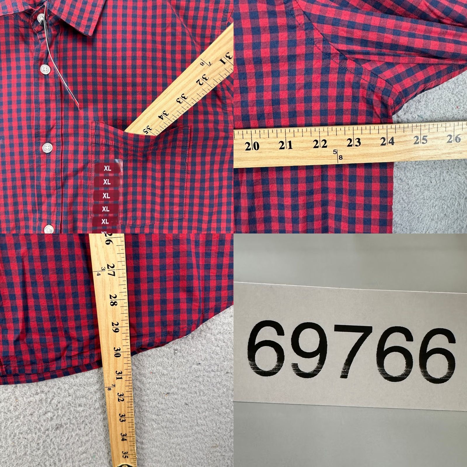 Gap Gap Adult Mens Button Up Shirt XL Red Blue Gingham Check Long Sleeve NEW Size US XL / EU 56 / 4 - 8 Thumbnail