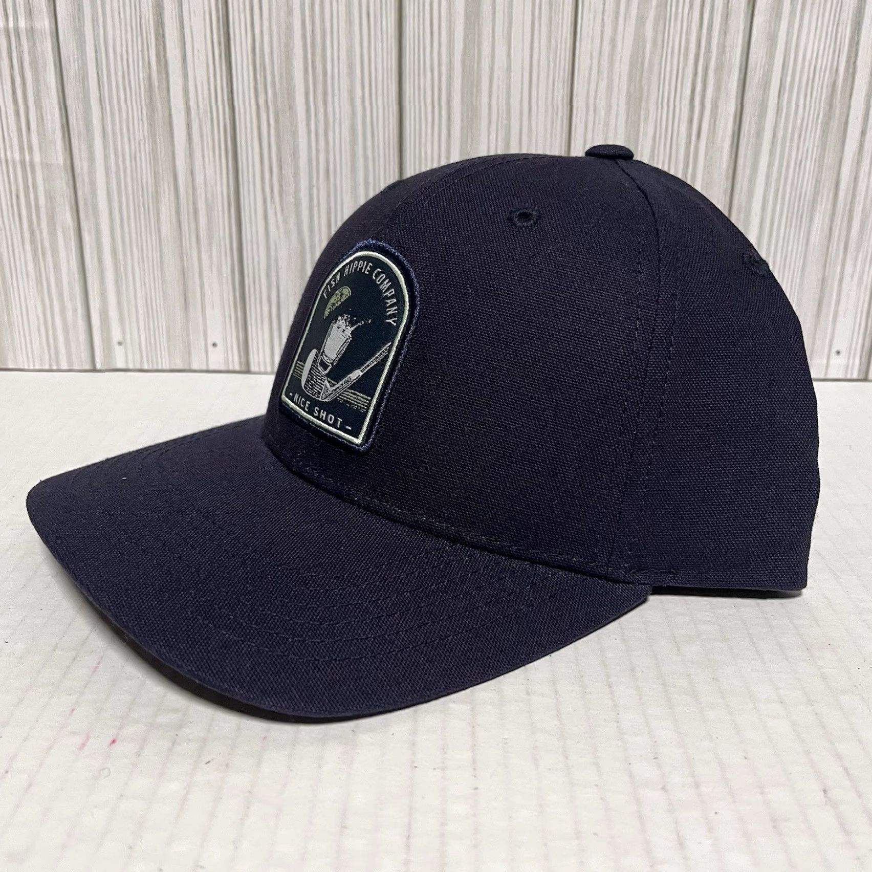 Vintage Fish Hippie Golf Hat Cap Snap Back Navy Blue Nice Shot Cocktail New Golfer Mens One Size Baseball Cap Twill Cotton adjustable breathable Size ONE SIZE - 3 Thumbnail