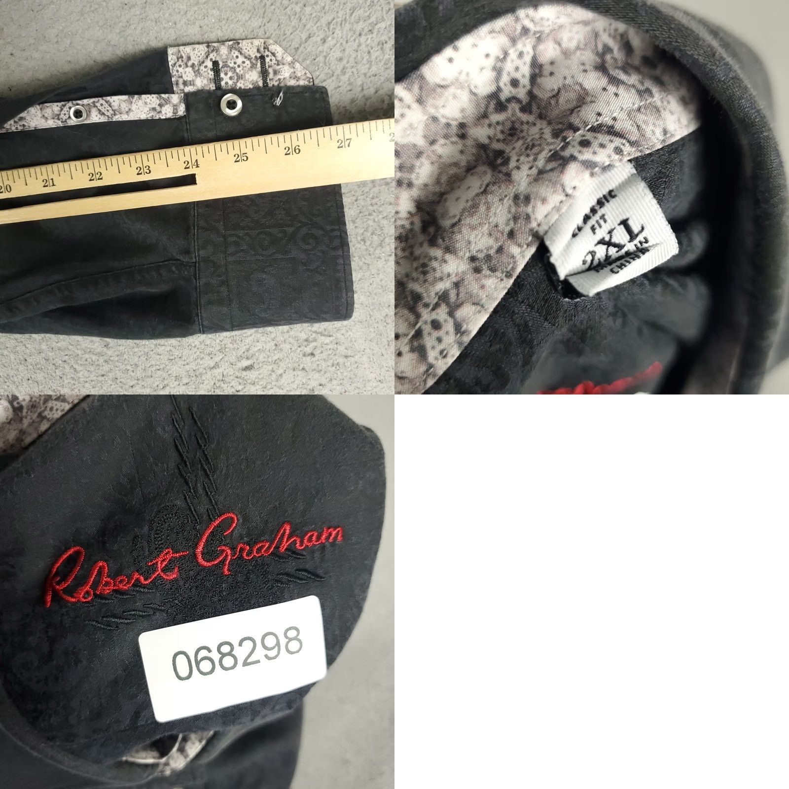 Robert Graham Robert Graham Shirt Mens 2XL Black Casual Button Up Long Sleeve *FADED* Size US XXL / EU 58 / 5 - 8 Thumbnail