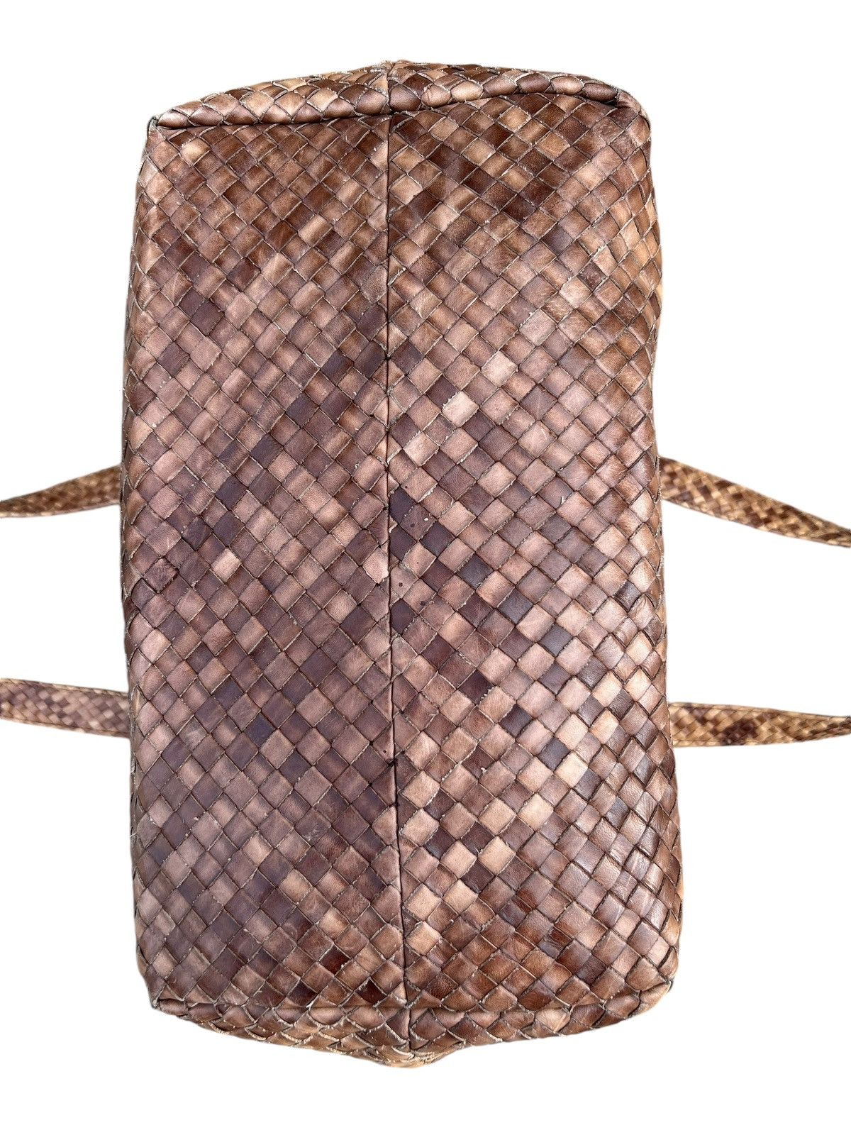 Leather × Vintage Vintage Paolo Masi Fade Patina Leather Intrecciato Tote Bag Size ONE SIZE - 17 Thumbnail