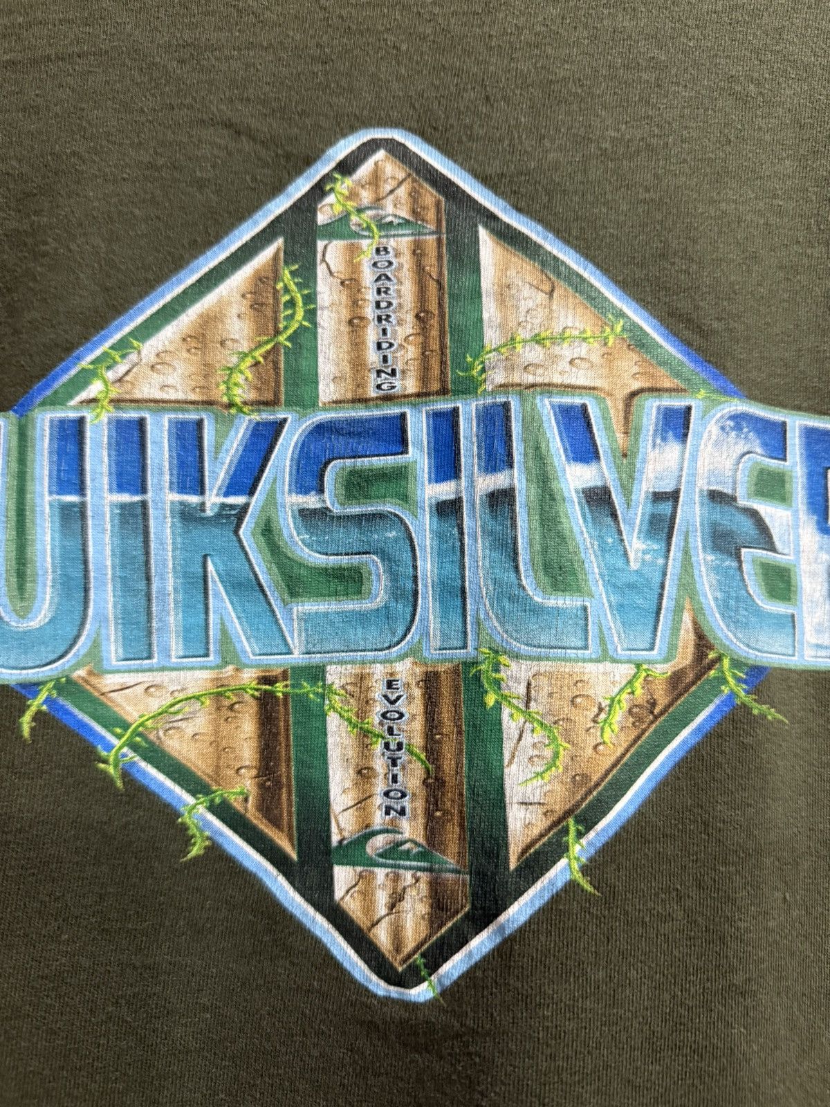 Quiksilver × Vintage Vintage 90s Quiksilver Boarding Evolution Sun Faded Tee Size US L / EU 52-54 / 3 - 3 Thumbnail