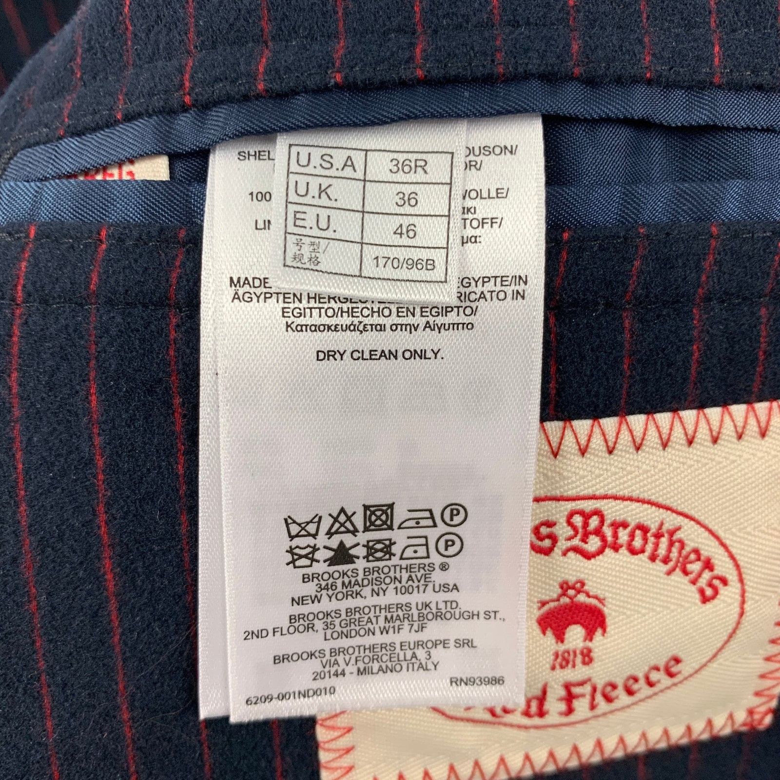 Brooks Brothers BROOKS BROTHERS Size 36 Navy Red Pinstripe Cotton Sport Coat Size 36R - 5 Thumbnail