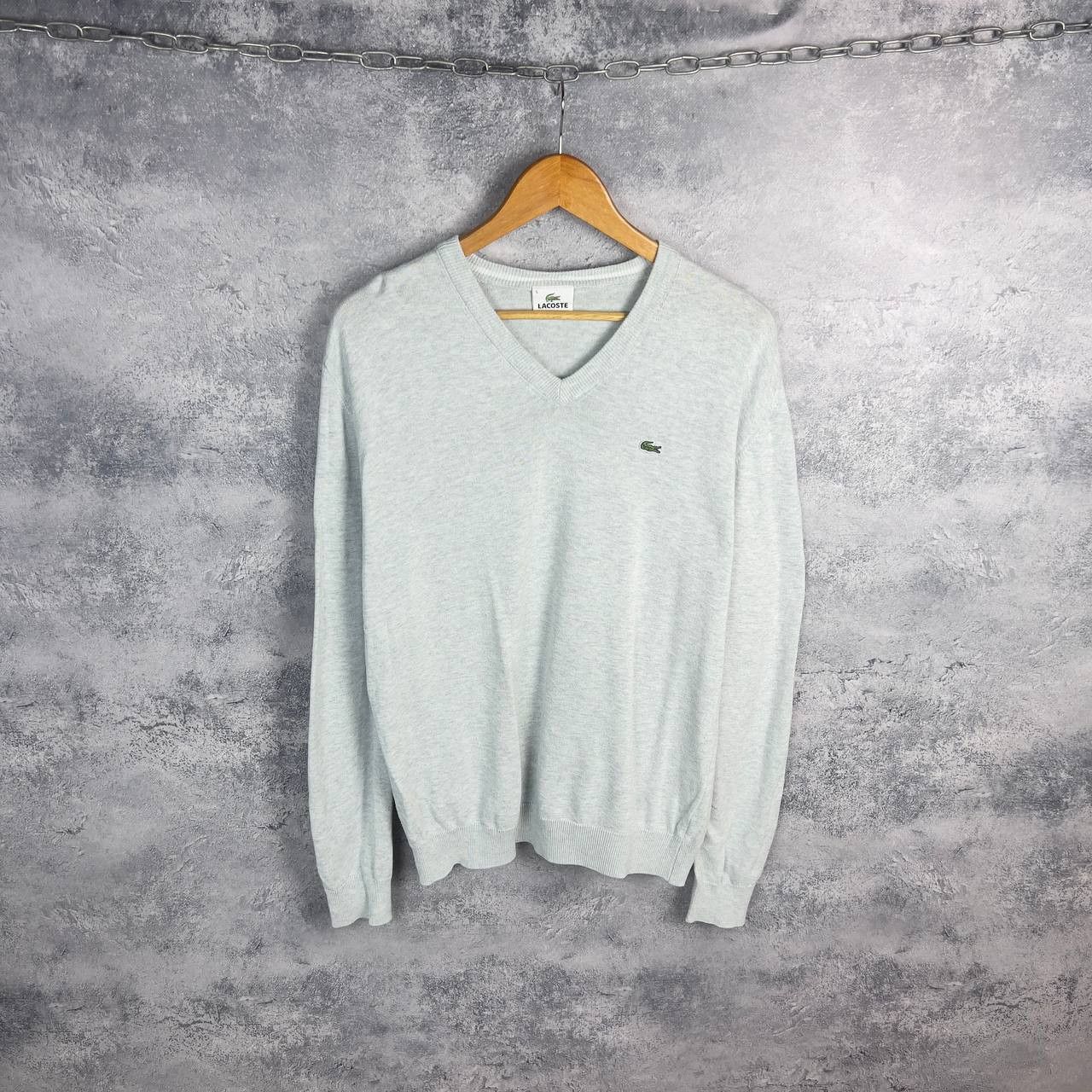 Lacoste Lacoste Sweater V-Neck Men's Size 5 Gray Cotton Long Sleeve` Size US M / EU 48-50 / 2 - 1 Thumbnail