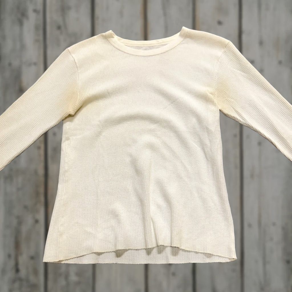 Fruit Of The Loom Fruit Of The Loom Thermal Long Sleeve Shirt Men M White Cotton Distressed Stained Size US M / EU 48-50 / 2 - 1 Thumbnail