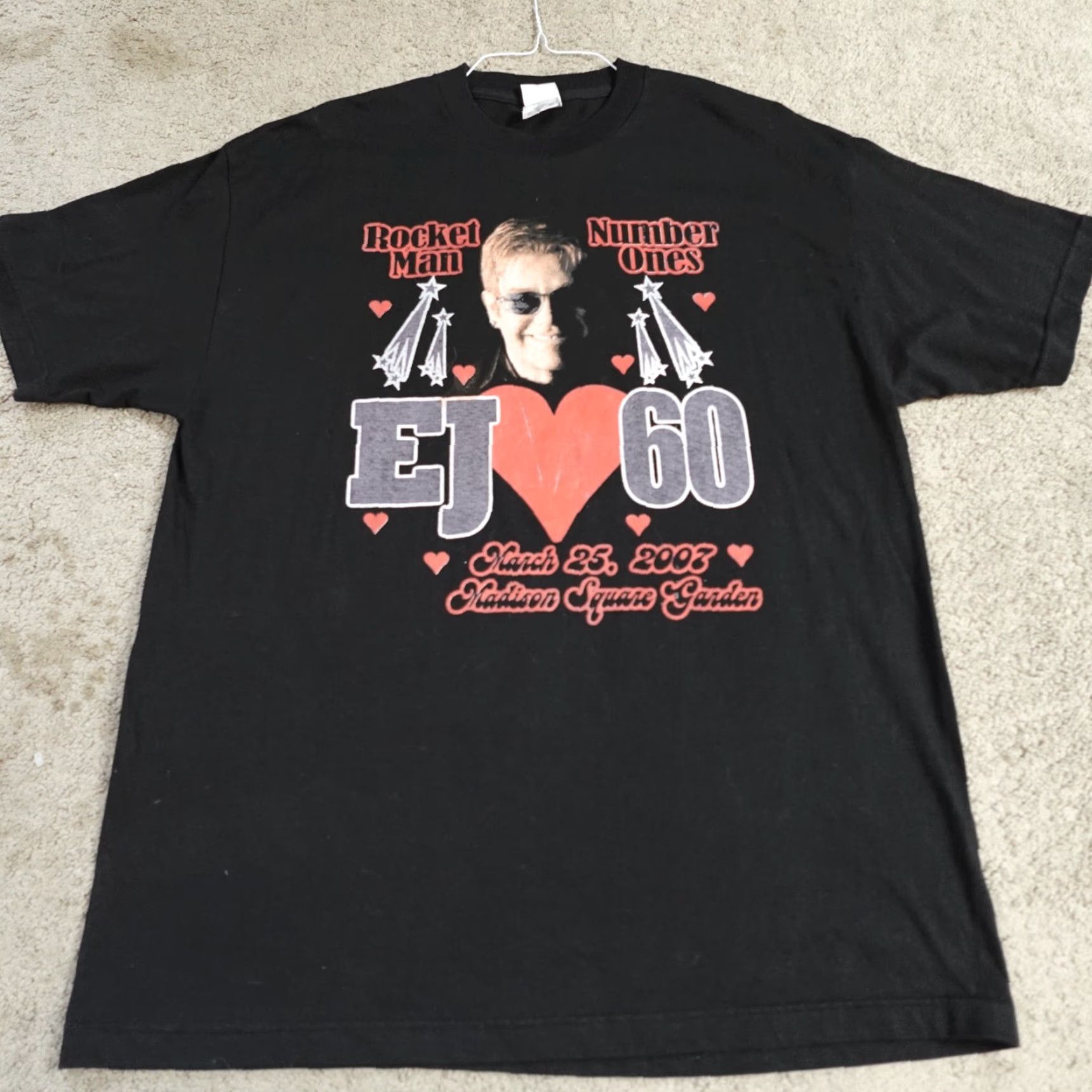 Madison Elton John Shirt XL Black Double Sided 60th Madison Square Garden 2007 Shirt Men XL Black Double Sided 60th Madison Square Garden 2007 Size US XL / EU 56 / 4 - 2 Thumbnail