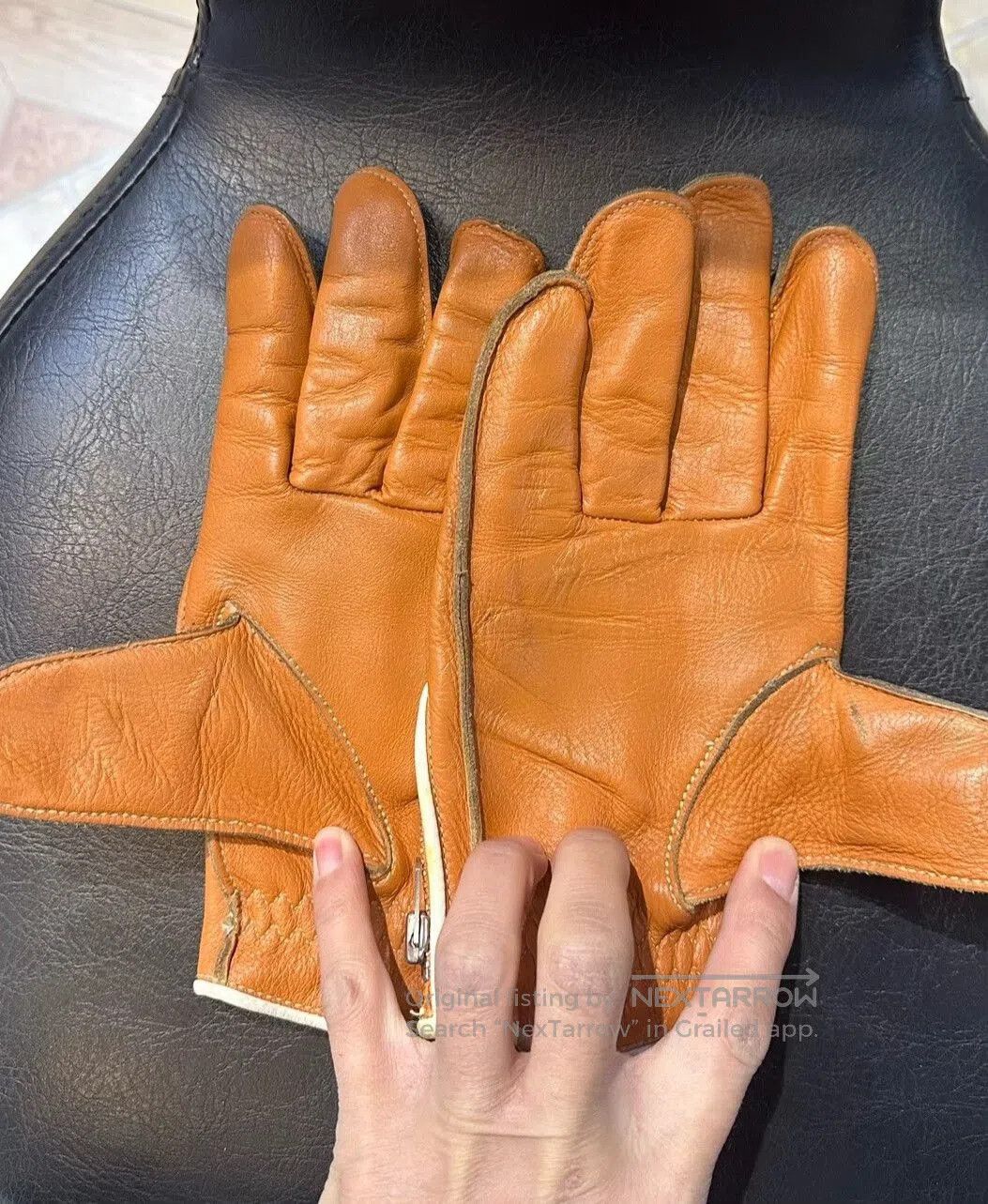 Japanese Brand Japanese GMG Leather Motorcycle Gloves Large. Size ONE SIZE - 4 Thumbnail