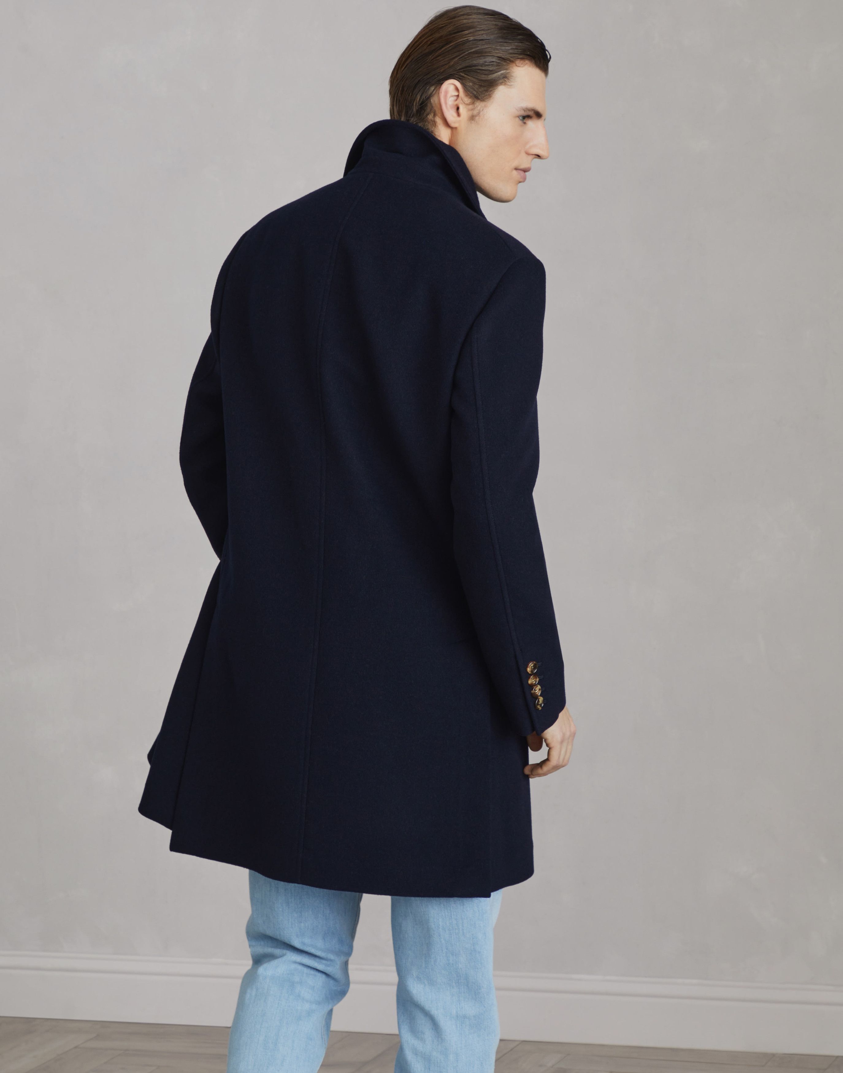 Brunello Cucinelli o1s22i1n0925 Wool Beaver Coat in Eight in Blue Size US M / EU 48-50 / 2 - 2 Thumbnail