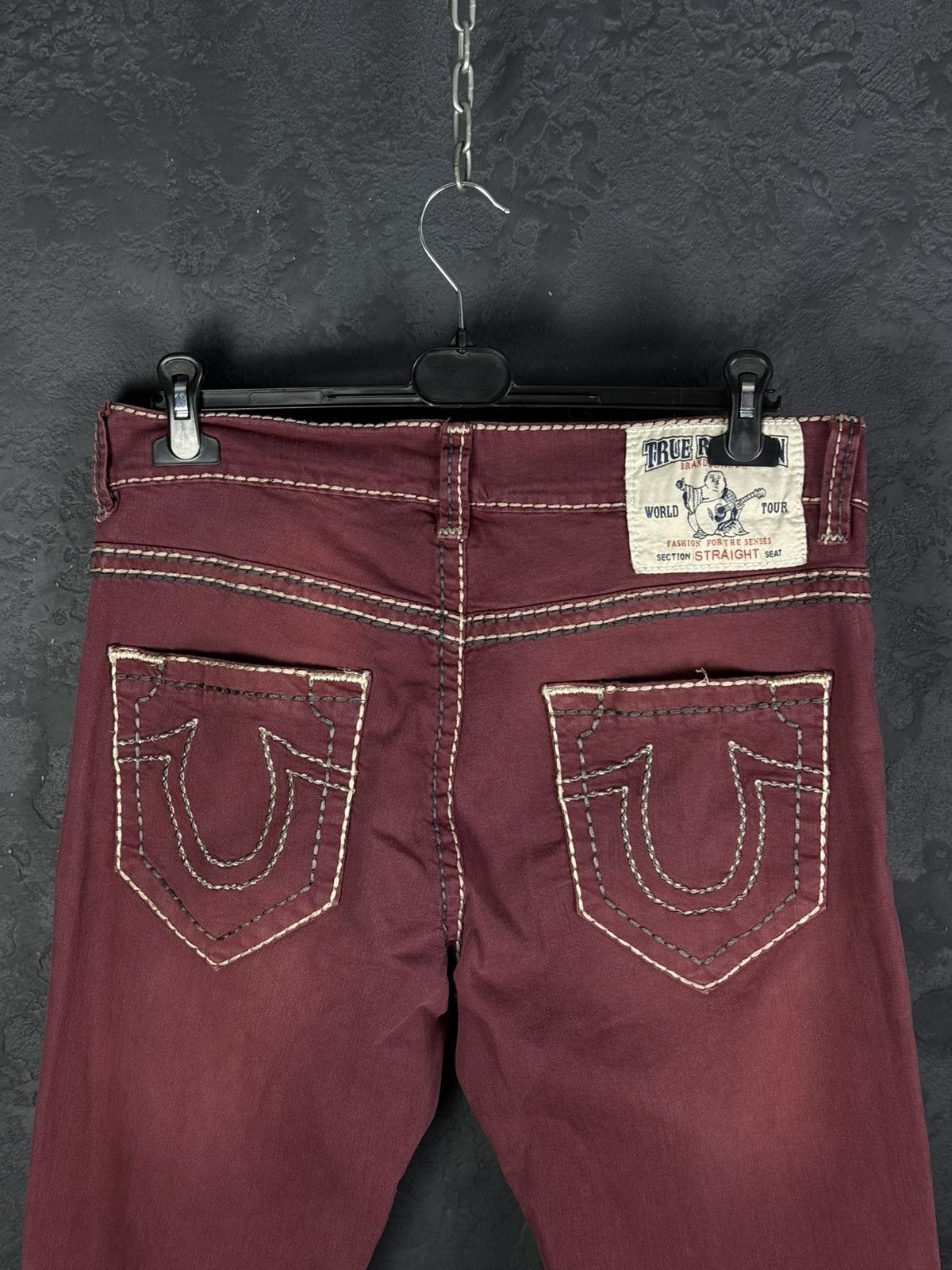 True Religion True Religion Baggy Straight Fit Red Jeans Size US 36 / EU 52 - 10 Thumbnail