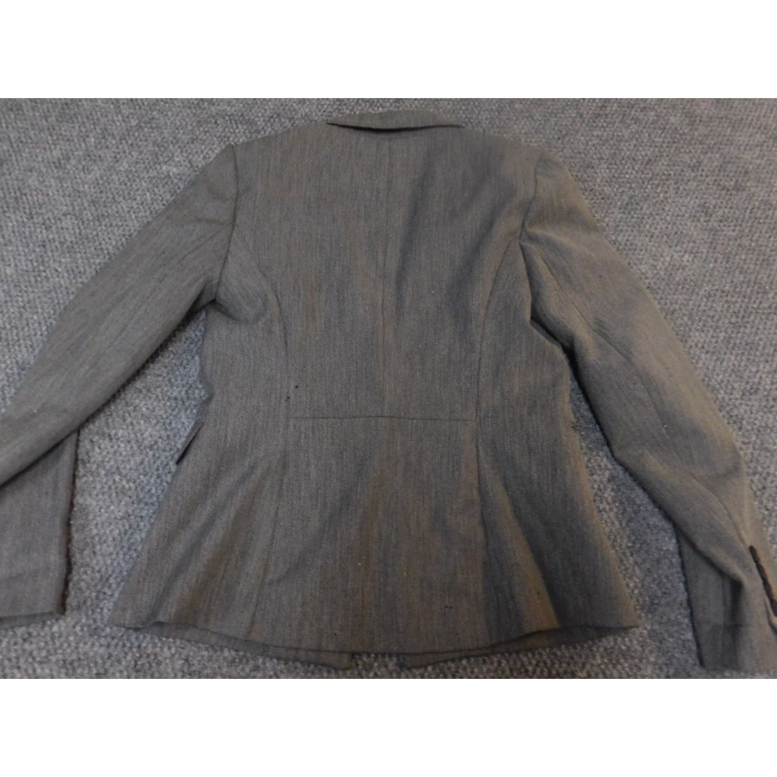 Express Express Blazer Womens 4 Gray Knit Polyester Button Classic Jacket Blazer Womens Regular Fall Spring Mens Girls Size S / US 4 / IT 40 - 5 Thumbnail