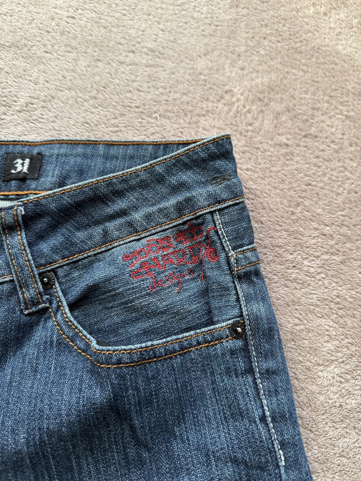 Hysteric Glamour Ed Hardy Y2K Crazy Denim Jeans Shorts LGB ifsixwasnine vibe Size US 31 - 7 Thumbnail