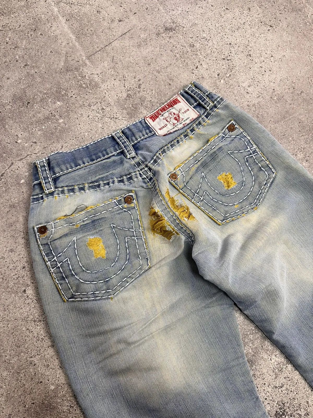 True Religion Vintage USA True Religion Japan Distressed Faded Denim Y2K Size US 31 - 13 Thumbnail