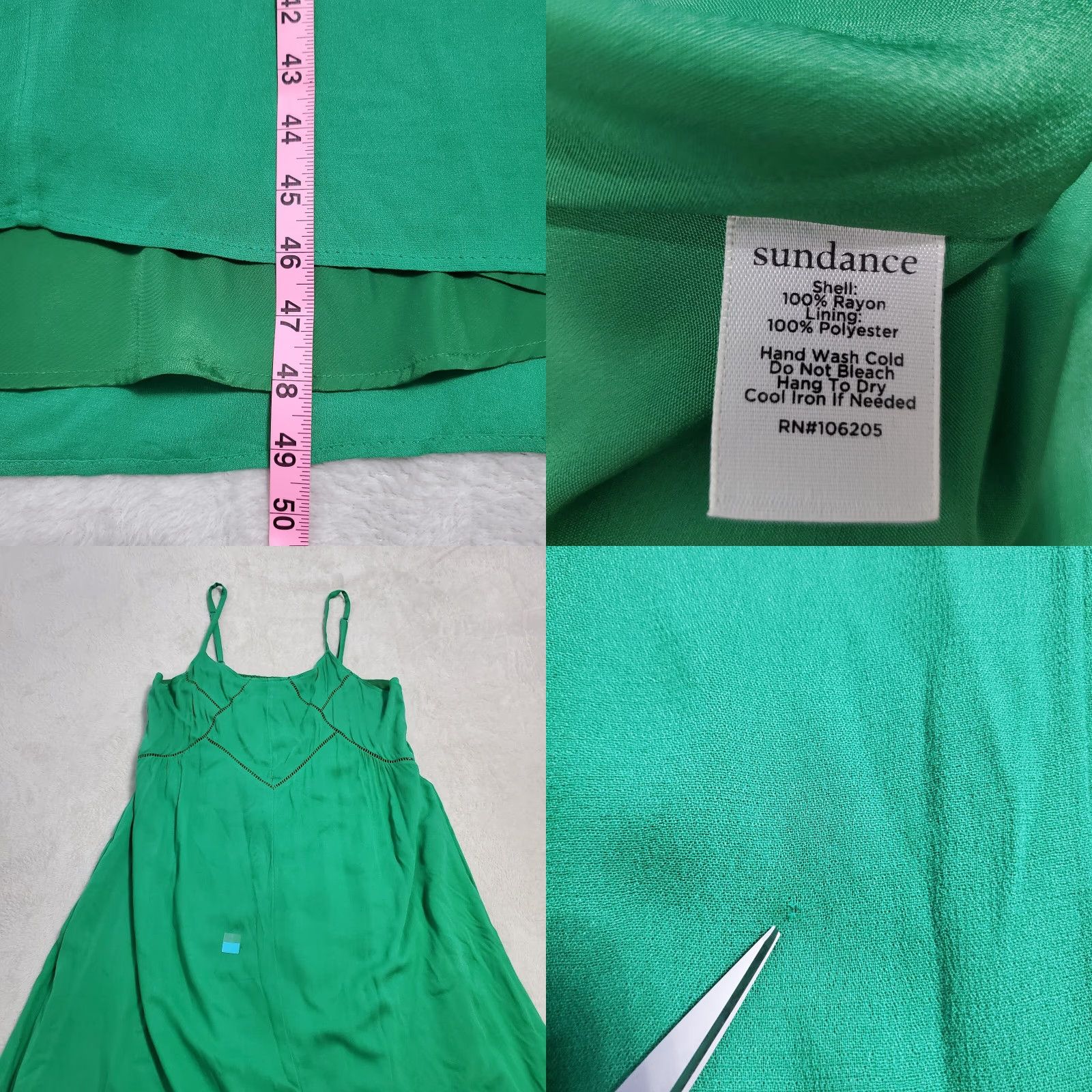 Vintage VINTAGE Sundance Dress Women L Kelly Green Maxi Boho Beach Sundress Cutwork Sundress A-Line Size L / US 10 / IT 46 - 9 Thumbnail