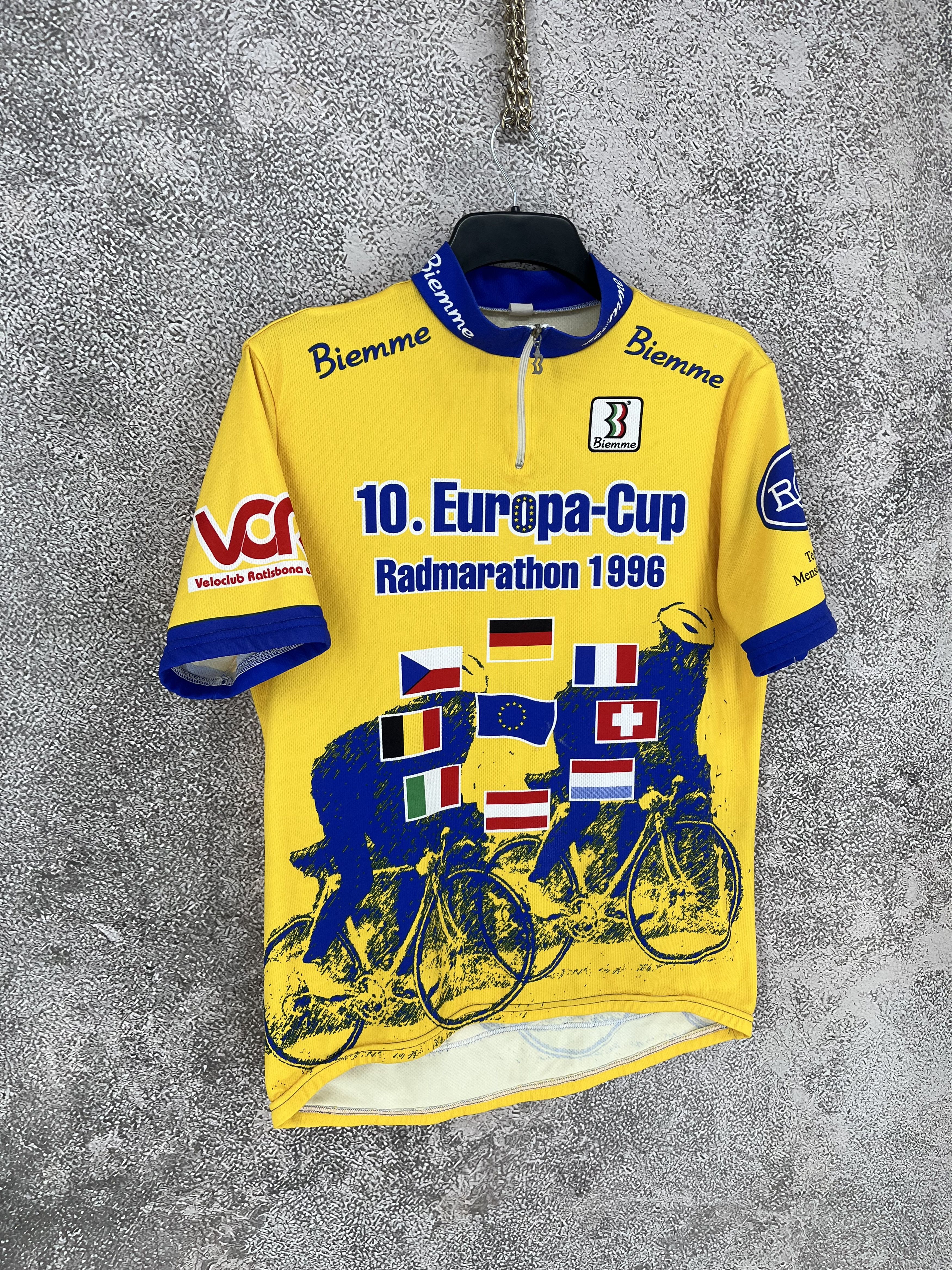 Vintage Vintage Biemme Europa-Cup 1996 Cycling Jersey Shirt Italy Size US XXL / EU 58 / 5 - 2 Thumbnail