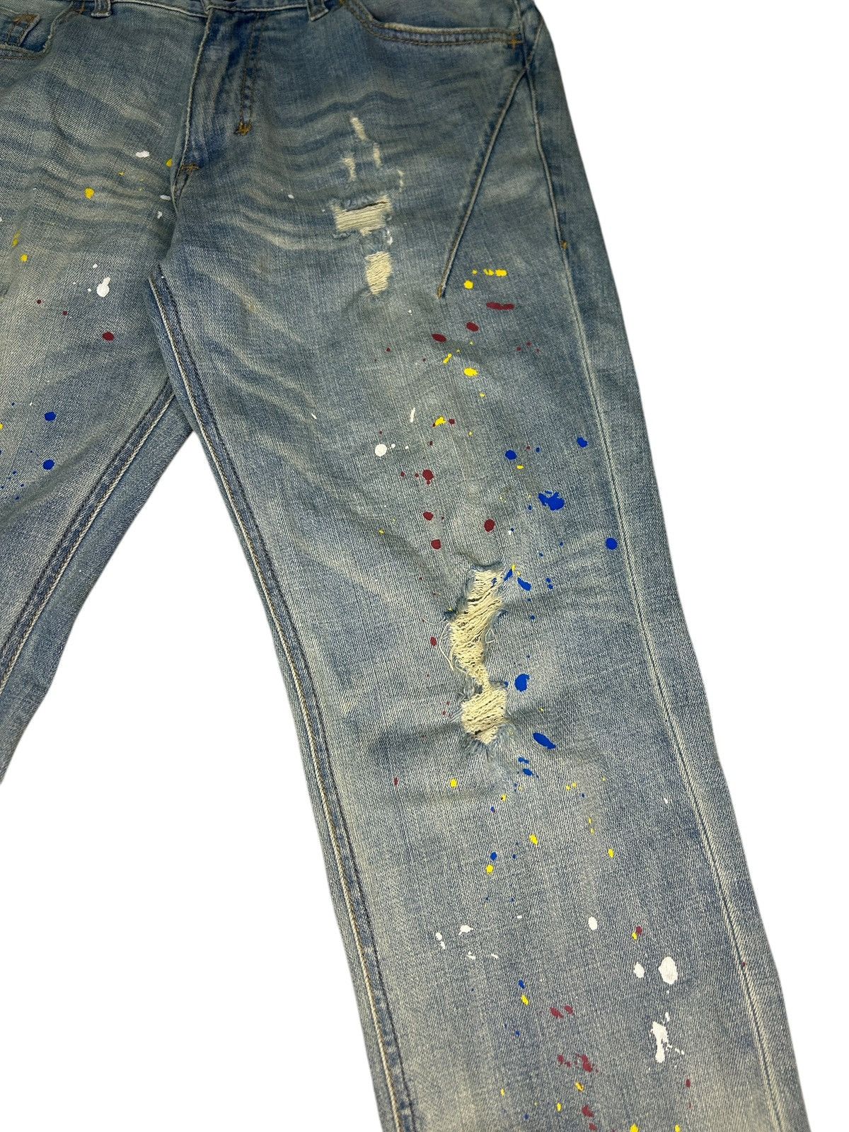 Number (N)ine Darted Paint Splatter Denim Size US 30 / EU 46 - 4 Thumbnail