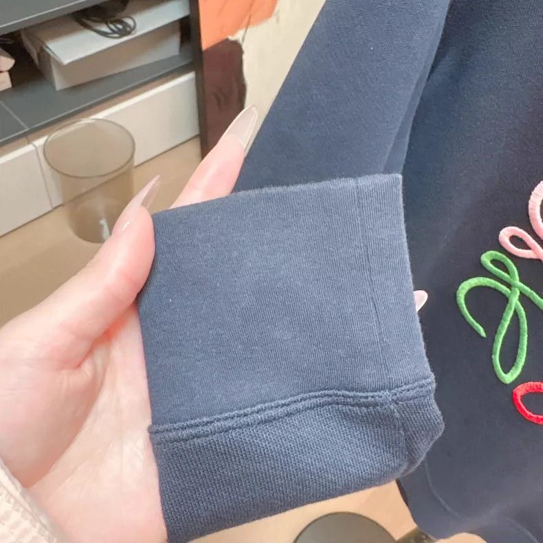 Loewe LOEWE Colorful embroidered logo dark blue round collar hoo Size XS / US 0-2 / IT 36-38 - 4 Thumbnail